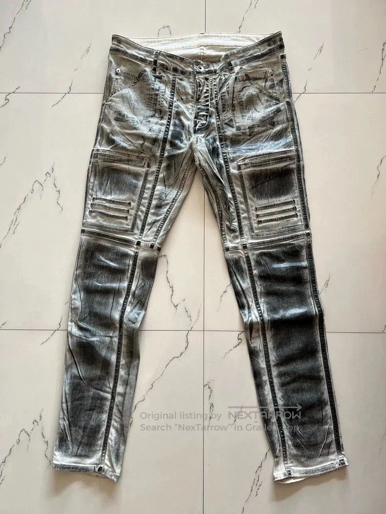 Rick Owens Drkshdw Rick Owens DRKSHDW White Waxed Pants. Size US 30 / EU 46 - 1 Thumbnail
