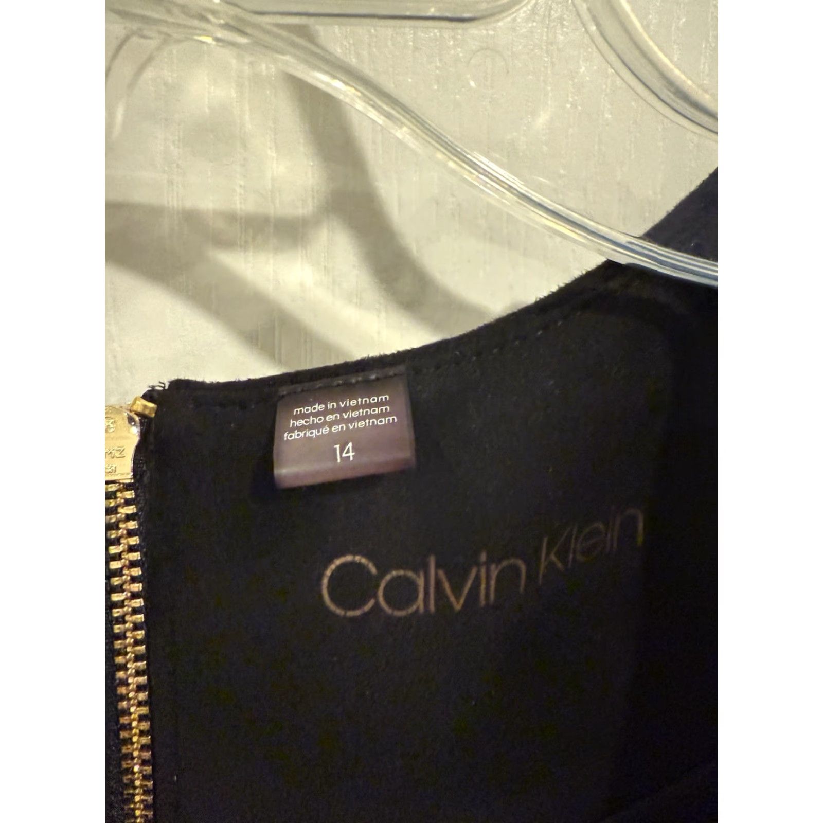 Calvin Klein Calvin Klein Fit & Flare Dress Sleeveless sz 14 Black Faux Leather Trim Faux Suede Knee Length Women Size XL / US 12-14 / IT 48-50 - 3 Thumbnail