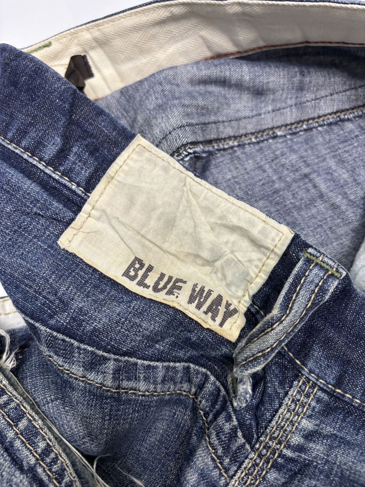 Hysteric Glamour 🔥BLUE WAY MADE IN NIPPON BAGGY JEANS DISTRESSED DENIM RARE Size US 33 - 10 Thumbnail