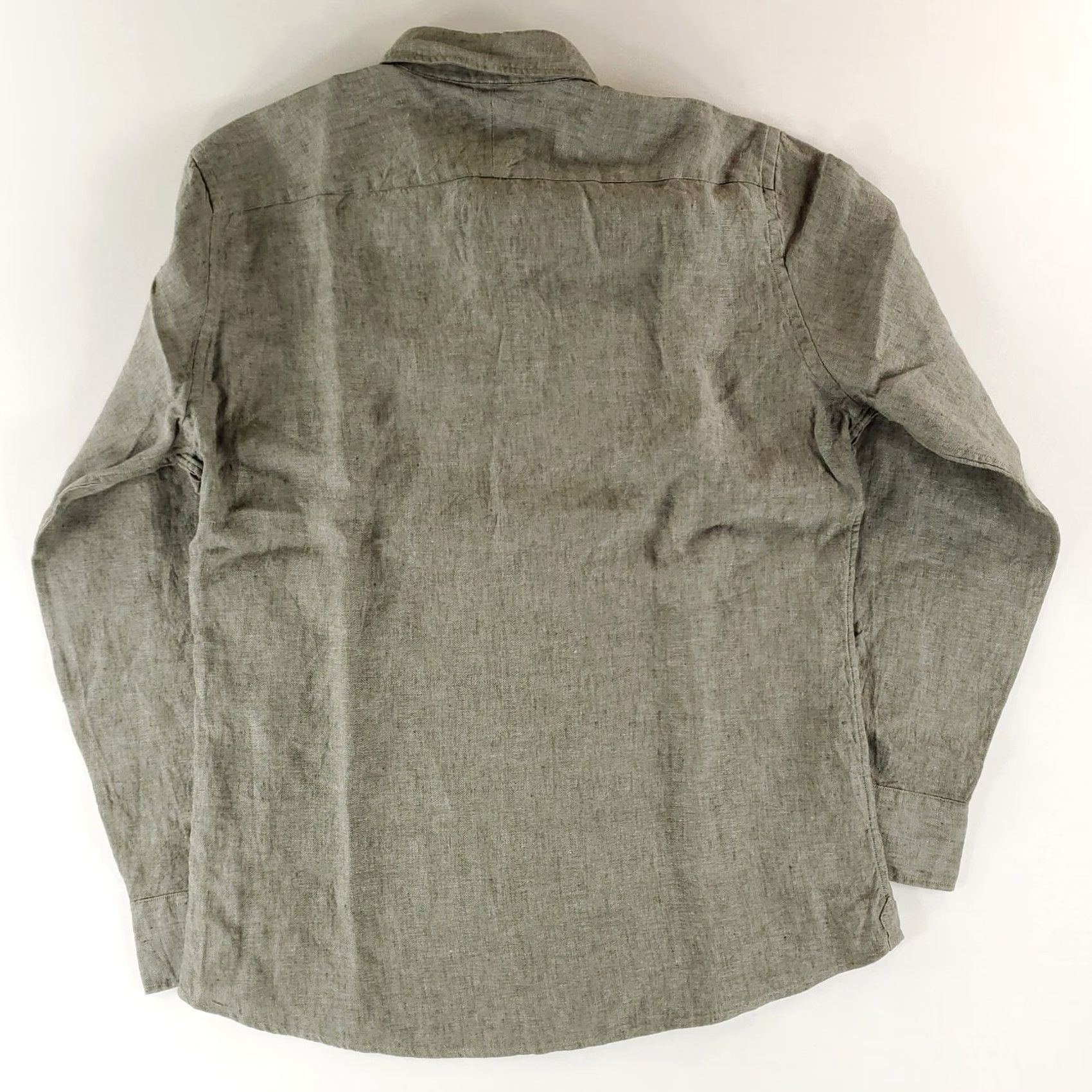 Proper Cloth Proper Cloth Button Up Shirt 100% Linen Long Sleeve Gray Mens M Slim Fit Shirt Size US M / EU 48-50 / 2 - 4 Thumbnail