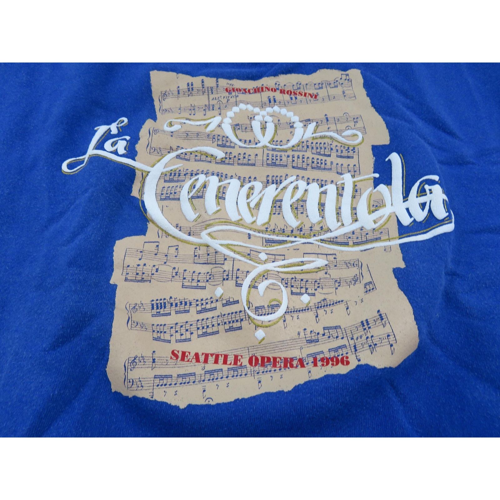Jerzees Seattle Opera Sweatshirt La Cenerentola Music Blue XL 1990s Size US XL / EU 56 / 4 - 2 Thumbnail