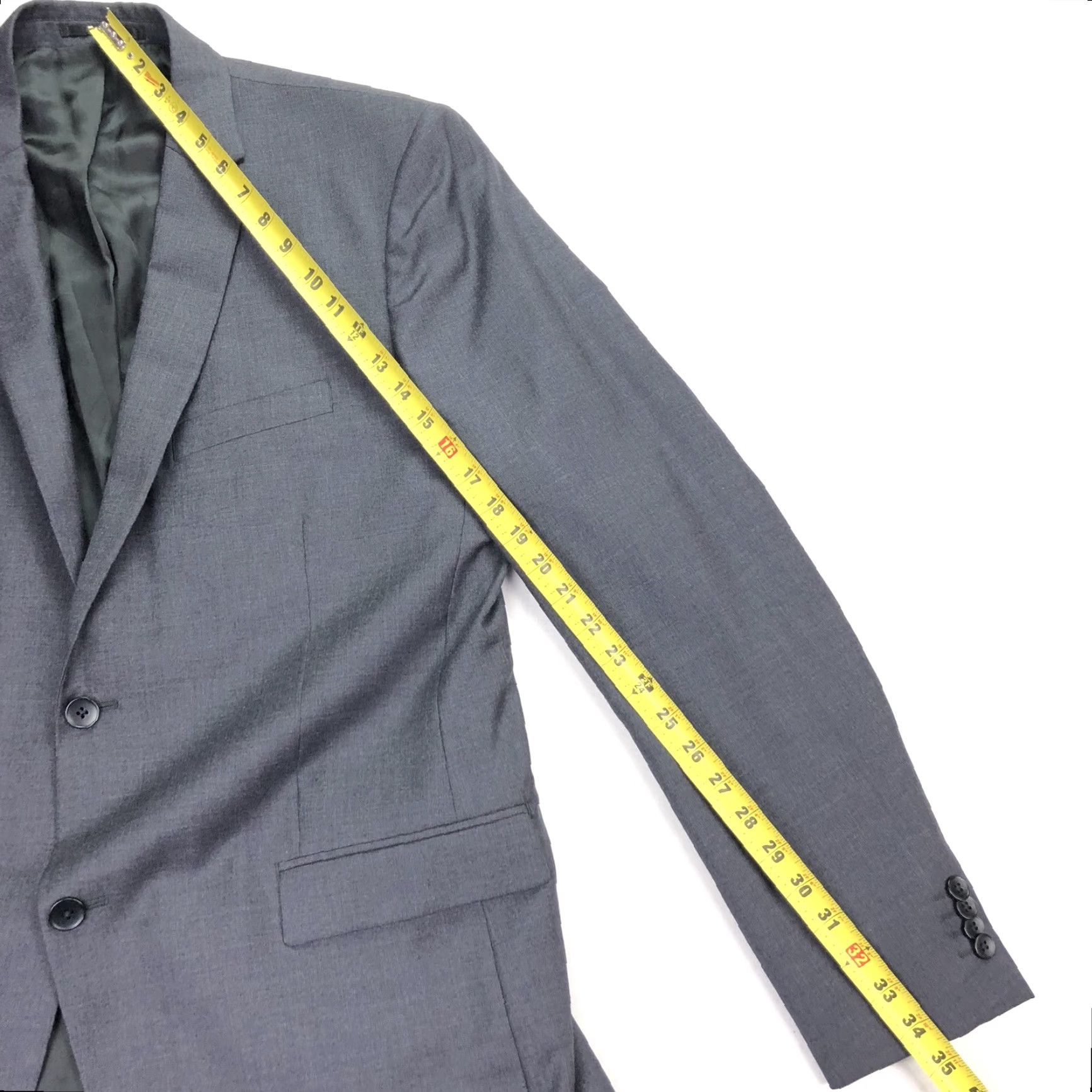 Theory Theory Men's 2-Button Gray 100% Wool Jacket Blazer Slim 46 Long Mens Size 46R - 8 Thumbnail