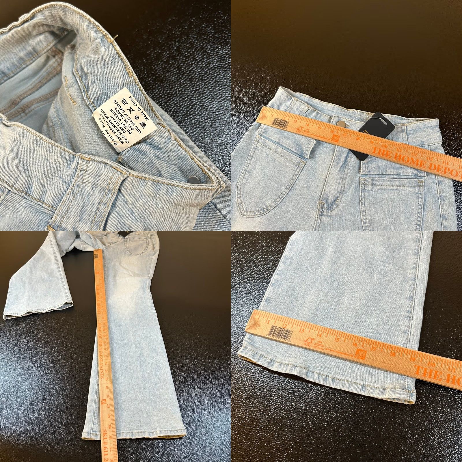 Vintage NVFelix Flare Jeans Womens Medium Light Blue High Rise Stretch Patch Pockets NWT Size 27" / US 4 / IT 40 - 8 Thumbnail