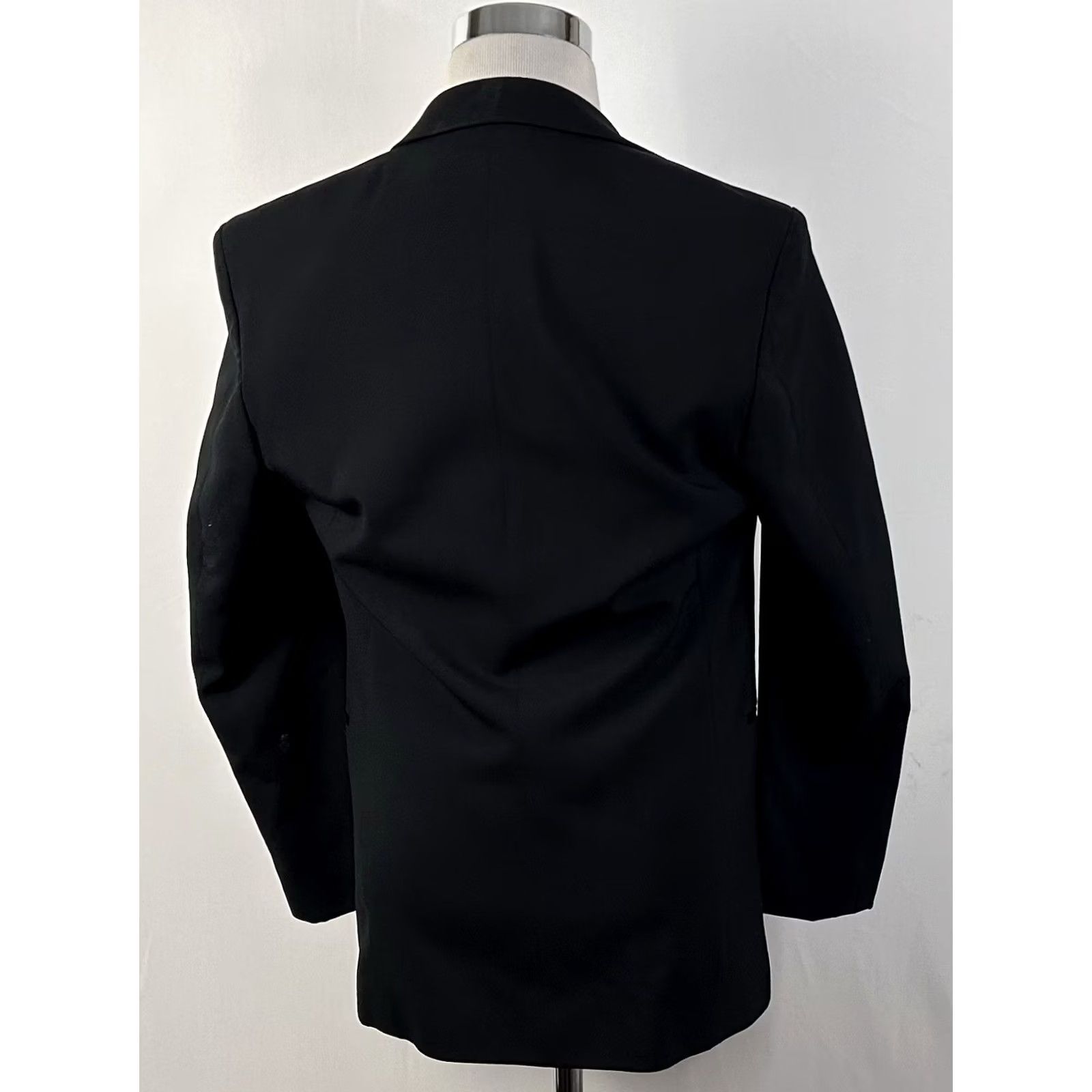 Perry Ellis Perry Ellis Portfolio Tuxedo Jacket 34R 100% Wool Black Two-Button Formal Suit Jacket Mens Regular Wool Black Tuxedo 34R Size 34R - 6 Thumbnail