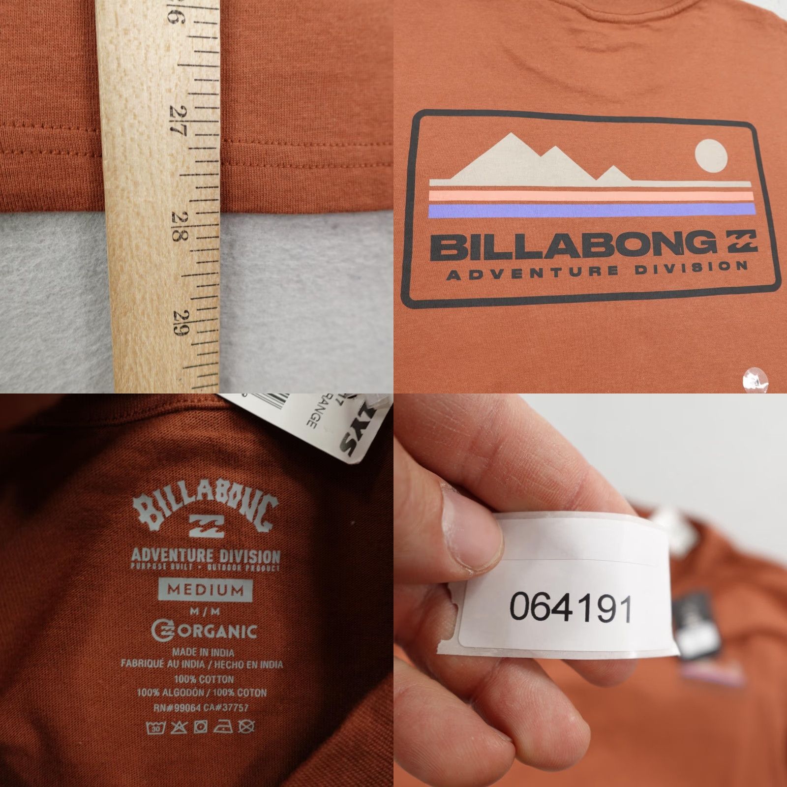 Billabong Billabong Shirt Mens Medium Amber Orange Adventure Division Skater Surfer NEW Size US M / EU 48-50 / 2 - 8 Thumbnail