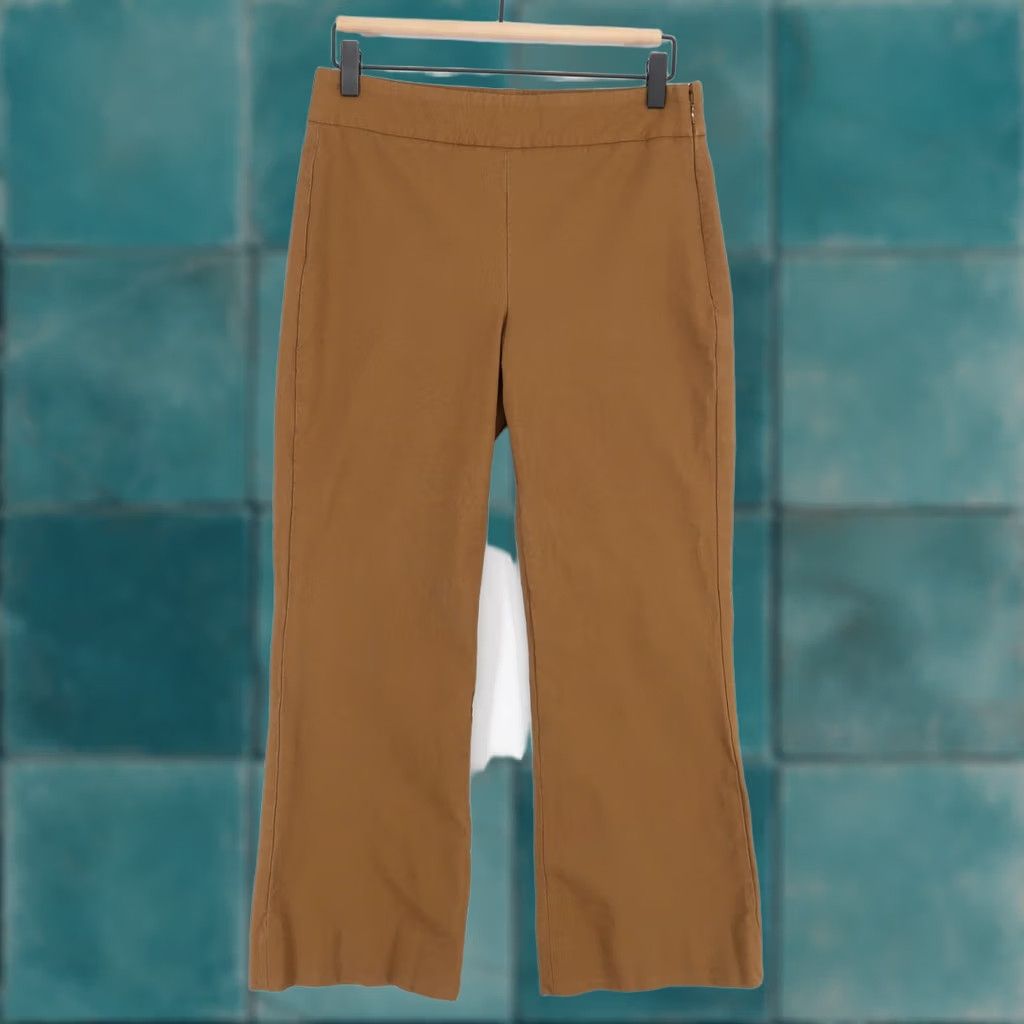 Vince Vince Pants Womens 4 Brown Side Zip Stretch Trousers Mid Rise Crop Bootcut Size 27" / US 4 / IT 40 - 1 Thumbnail