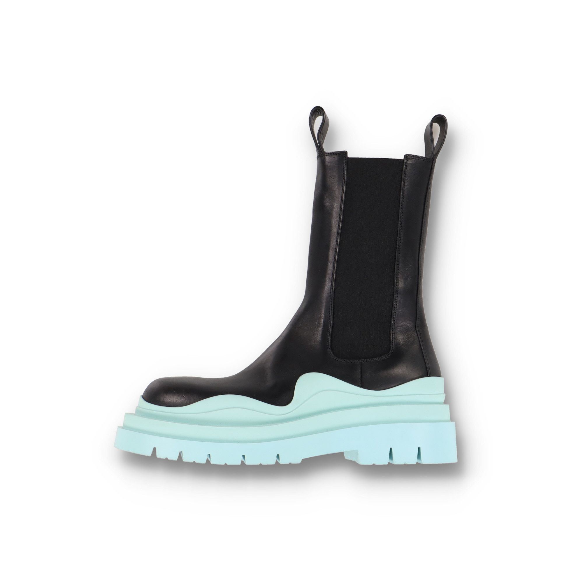 Bottega Veneta Black Pale Blue Tire Chelsea Boots Size US 10 / IT 40 - 2 Thumbnail