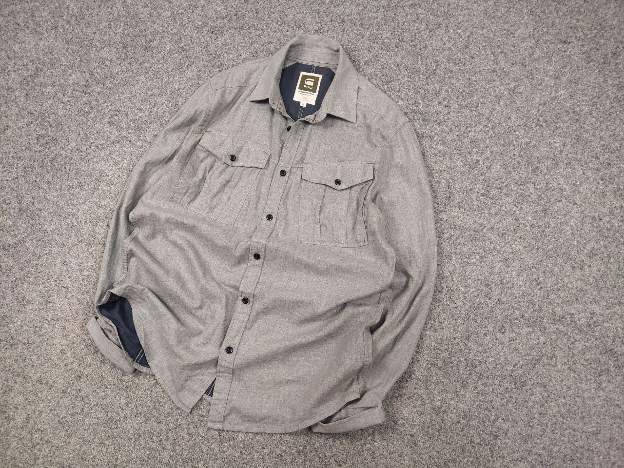 G-Star G Star Raw Rovic Cargo Pocket Gray Long sleeve button Shirt Size US L / EU 52-54 / 3 - 3 Thumbnail