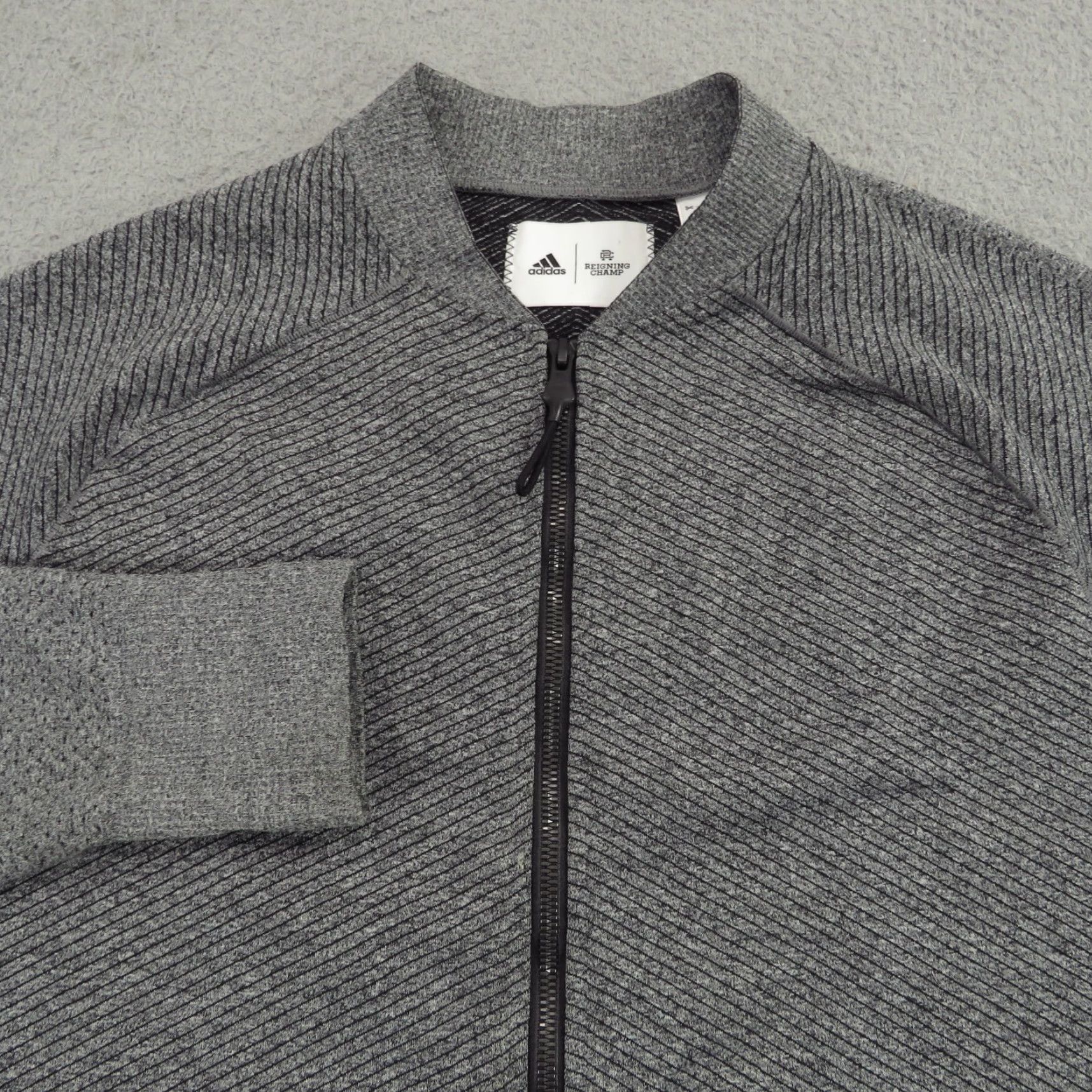 Adidas Adidas Jacket Womens Large Charcoal Zip Up Bomber Performance Reigning Champ Size L / US 10 / IT 46 - 3 Thumbnail
