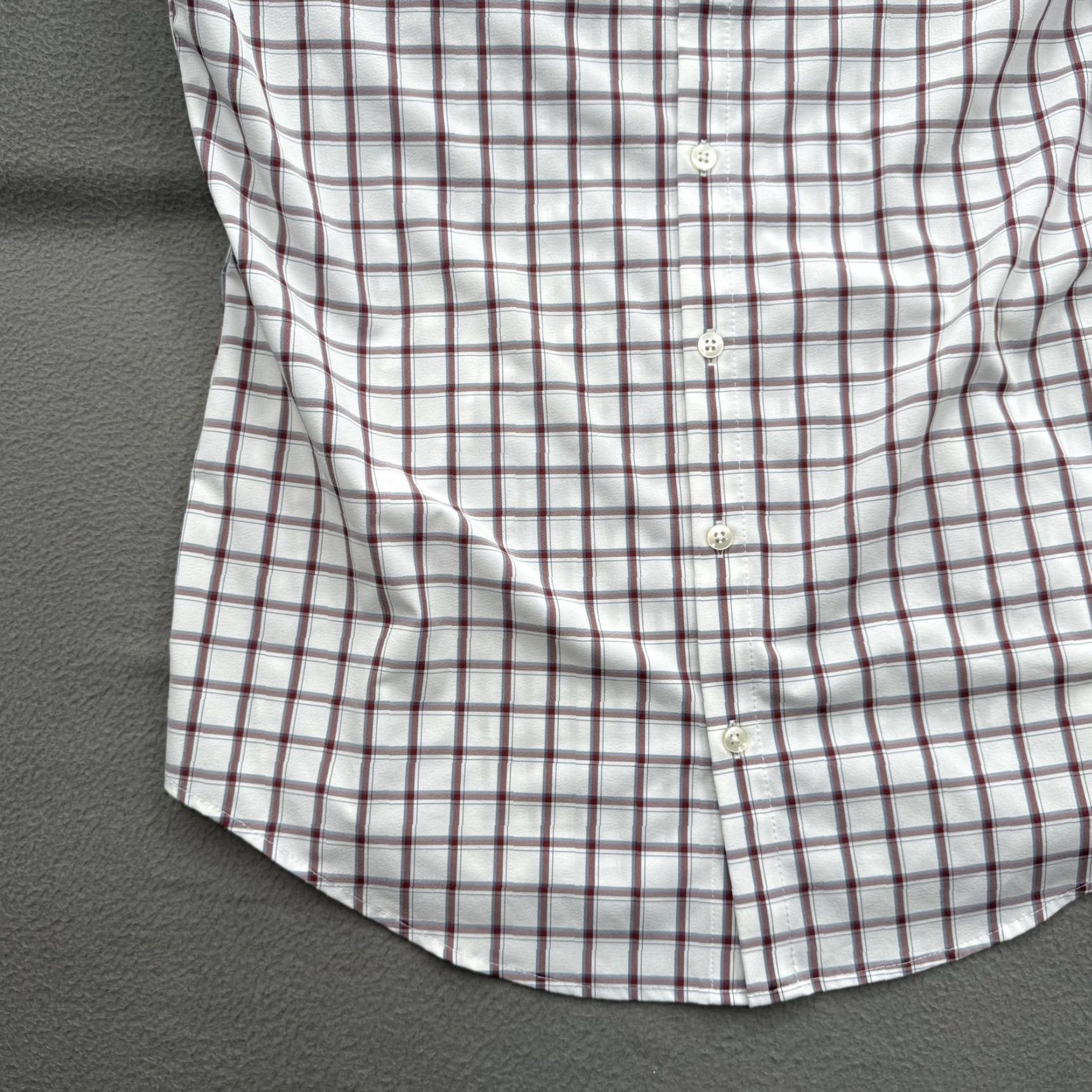 Mizzen+Main Mizzen+Main Shirt Mens Medium White Check Trim Fit Performance Dress Shirt Size 40R - 6 Thumbnail