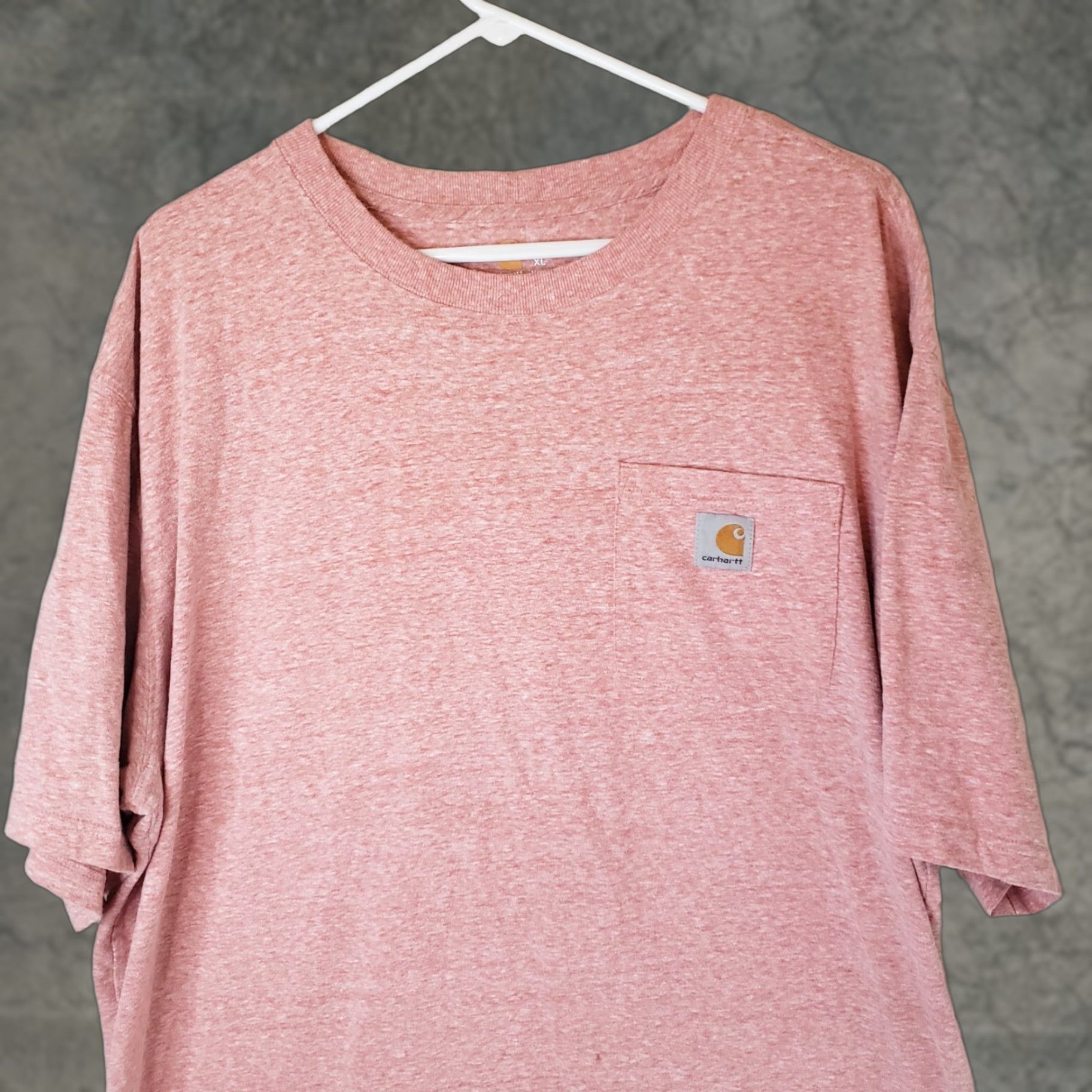 Carhartt VINTAGE Carhartt Original Fit T-Shirt Mens Short Sleeve Red Heather XL Pocket Logo Size US XL / EU 56 / 4 - 1 Thumbnail