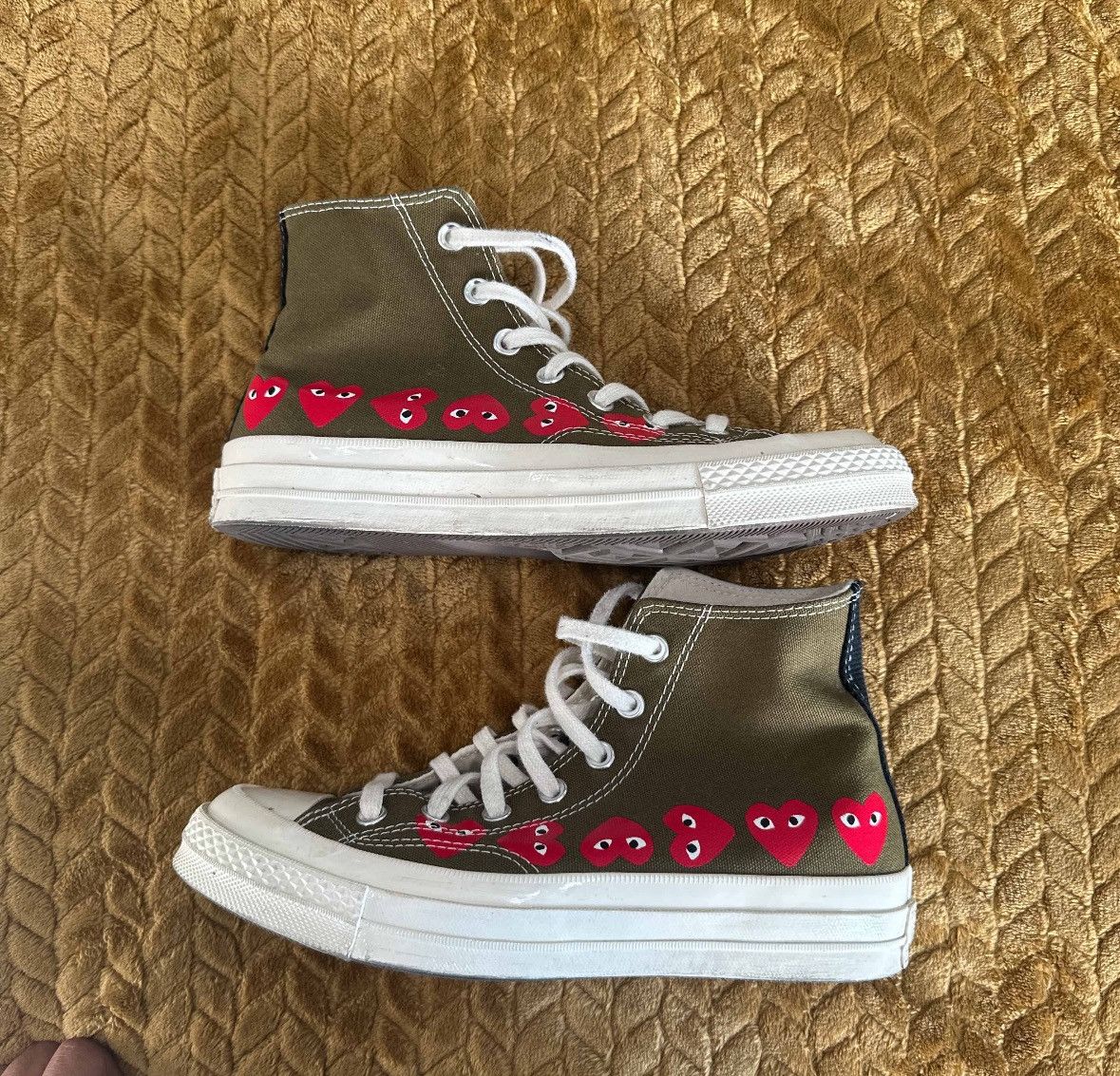 Cdg converse olive green sale