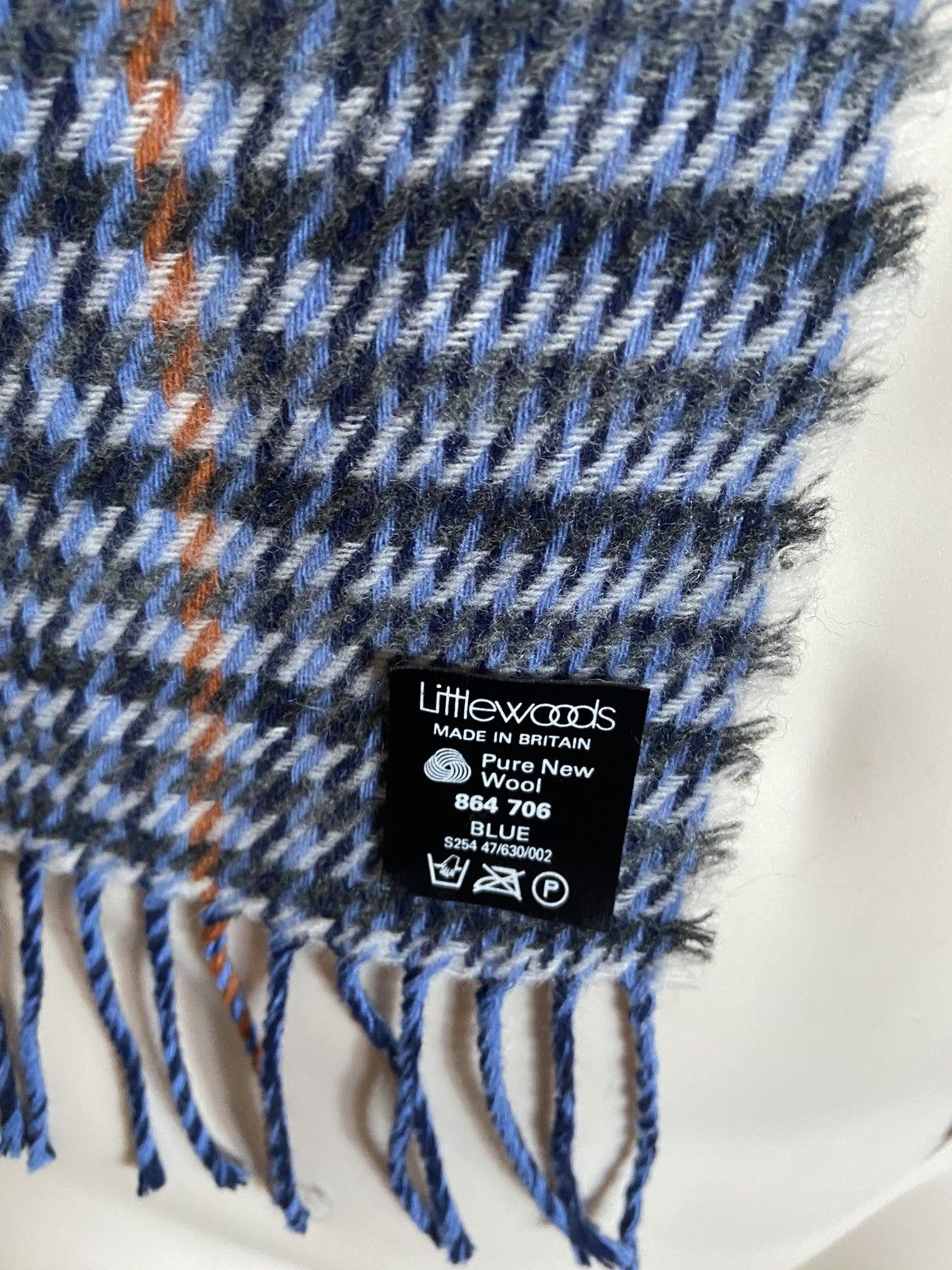 Other Littlewoods Blue Striped Fringe Mens Scarf UK 49”L X 9.5”W Size ONE SIZE - 2 Thumbnail