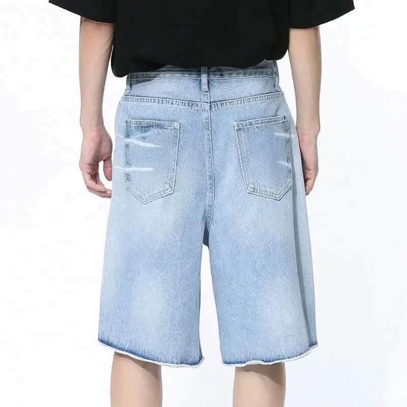 Japanese Brand Streetwear Designer Gradient Washed Denim Shorts Y2k Size US 30 / EU 46 - 4 Thumbnail