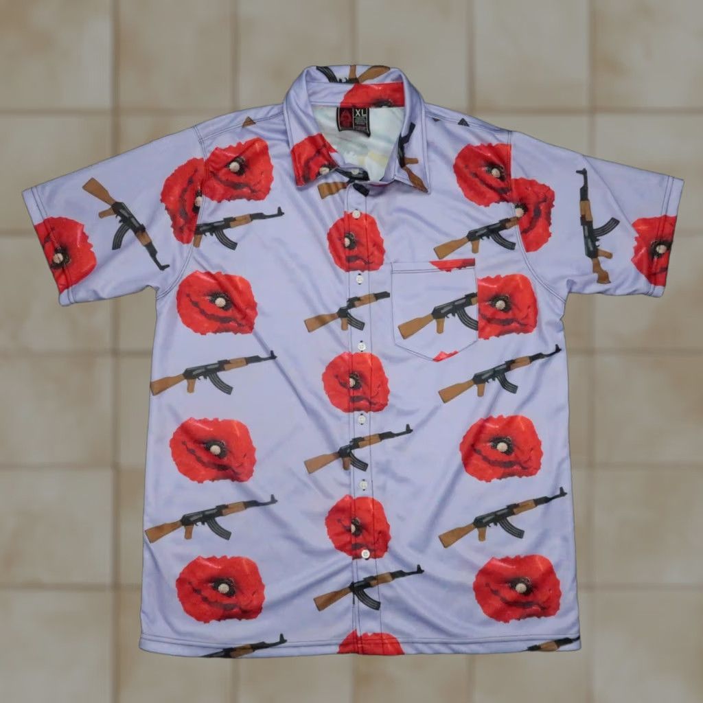 Vintage OAF Nation Shirt Mens XL Purple Short Sleeve Button-Up Size US XL / EU 56 / 4 - 1 Thumbnail