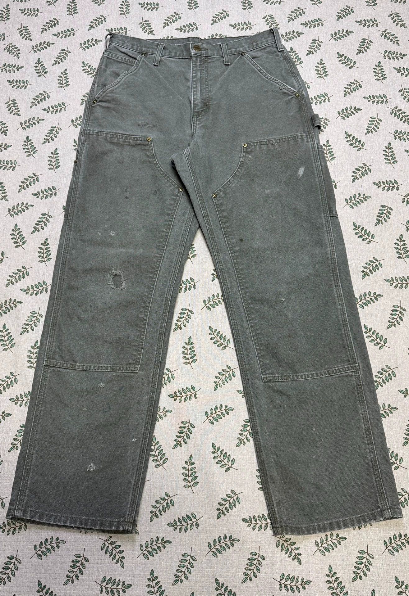 Carhartt Vintage Carhartt B136 Carpenter Pants Moss Green 31x30 Size US 31 - 1 Thumbnail