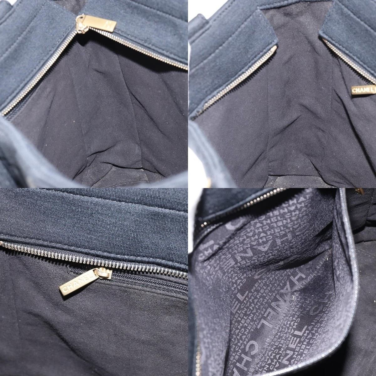 Chanel Chanel Tote Bag Cotton Gold Black CC Size ONE SIZE - 7 Thumbnail