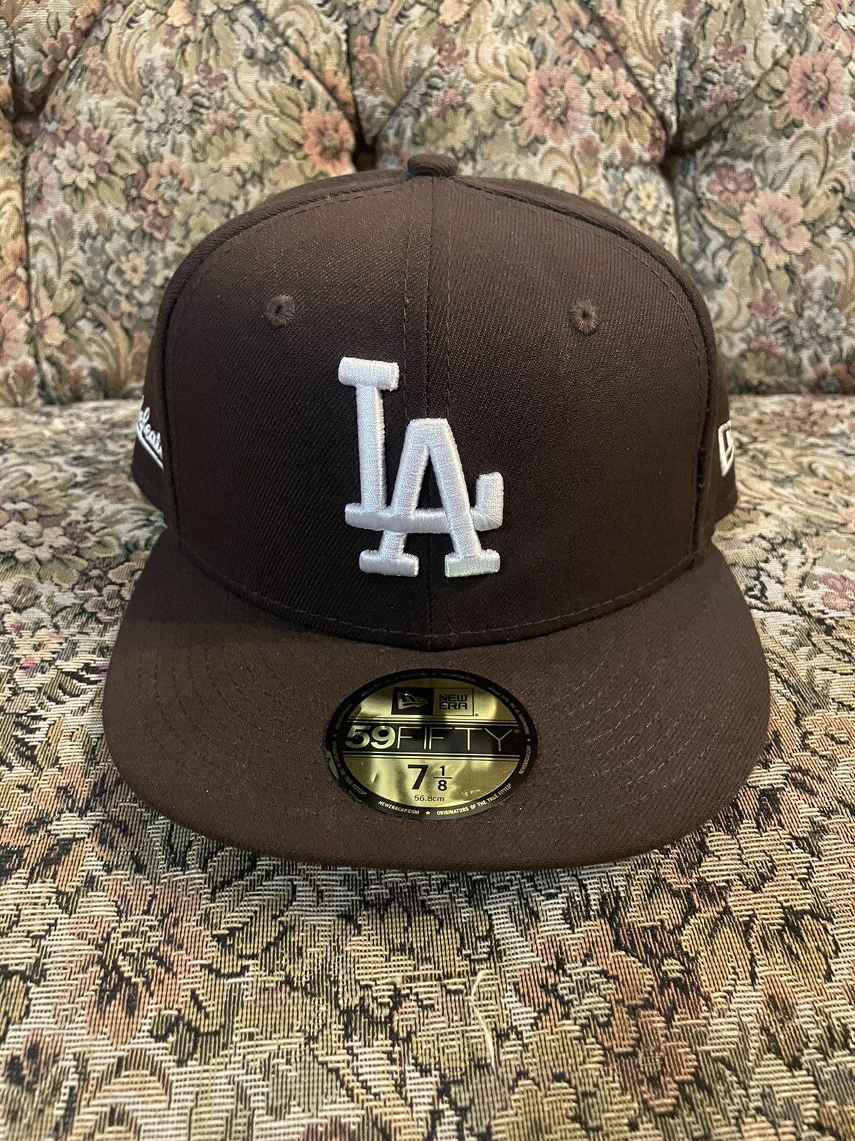 image of Undefeated X New Era Los Angeles Dodgers Fitted Hat in Brown, Men's