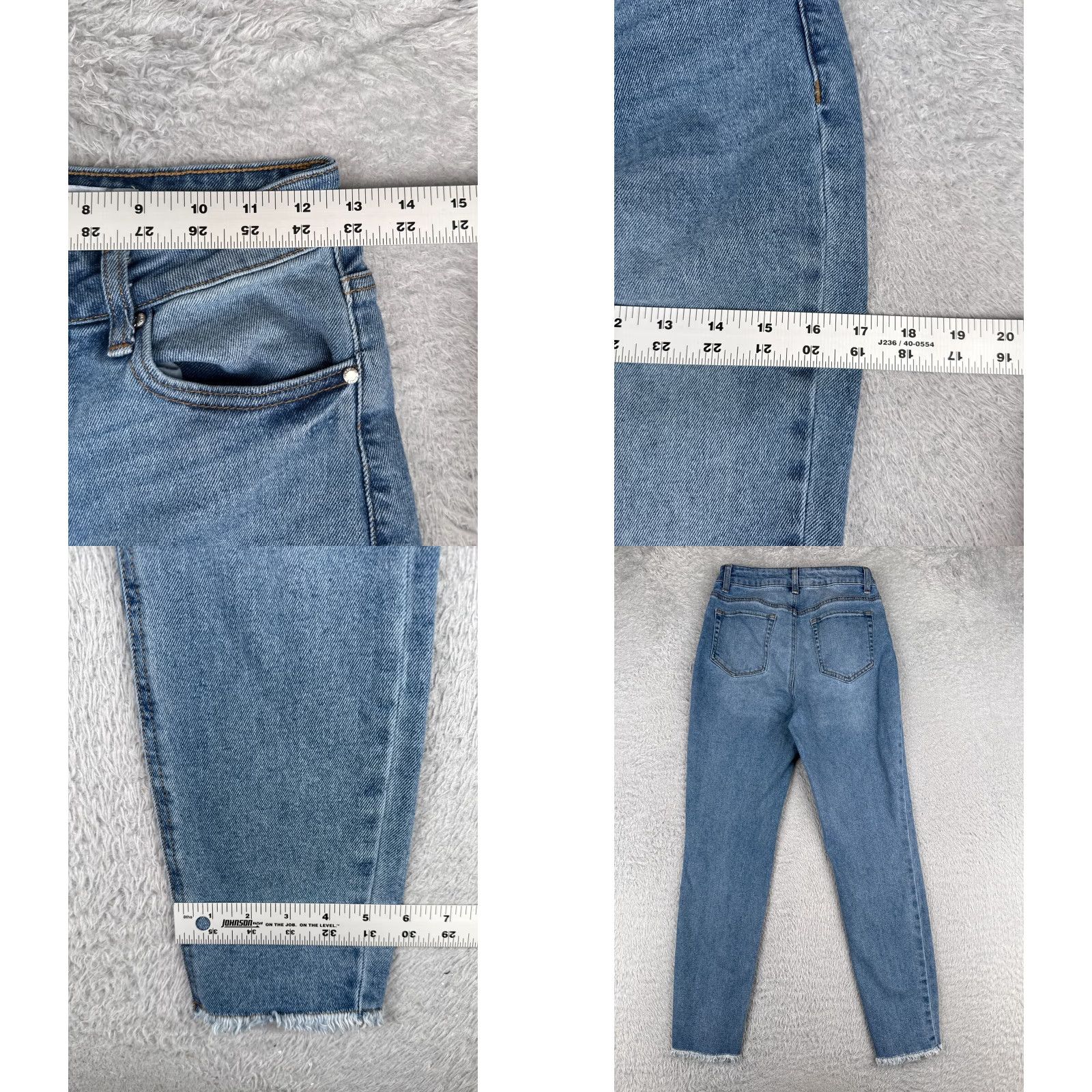 Vintage Tinseltown Jeans Juniors 5 Blue Denim Tapered High Rise 25x27 Cotton Blend Womens Casual American 90s Jeans Size 27" / US 4 / IT 40 - 9 Thumbnail