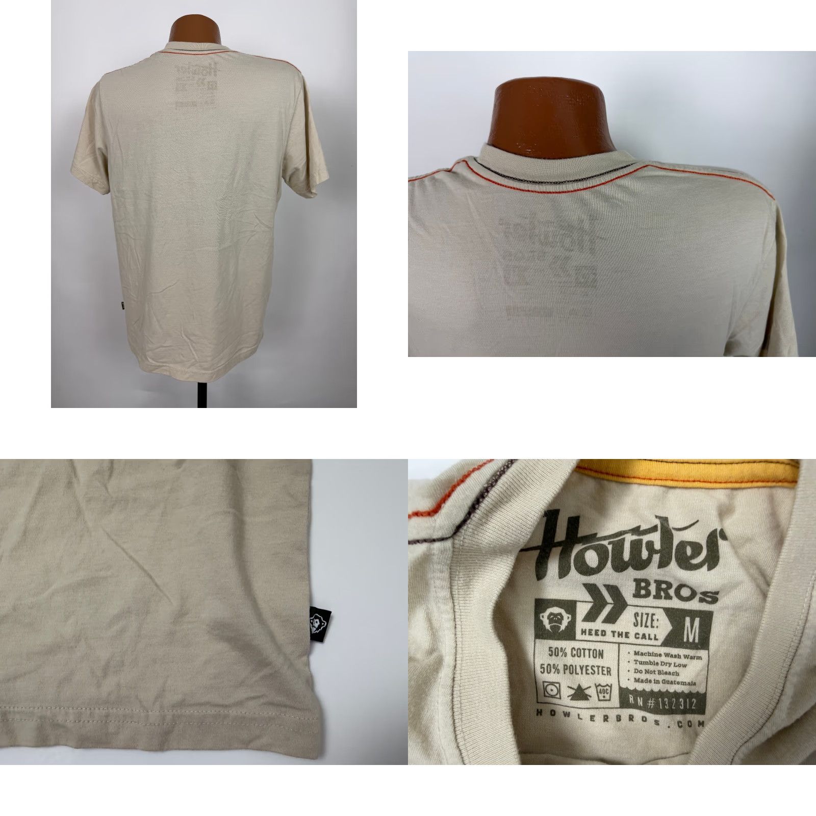 Howler Brothers Howler Bros Shirt Men Medium Tropical Hawaiian Monkey Outdoors Lightweight Beige T-Shirt Mens Medium Tropical Monkey Outdoors Lightweight Beige Size US M / EU 48-50 / 2 - 8 Thumbnail