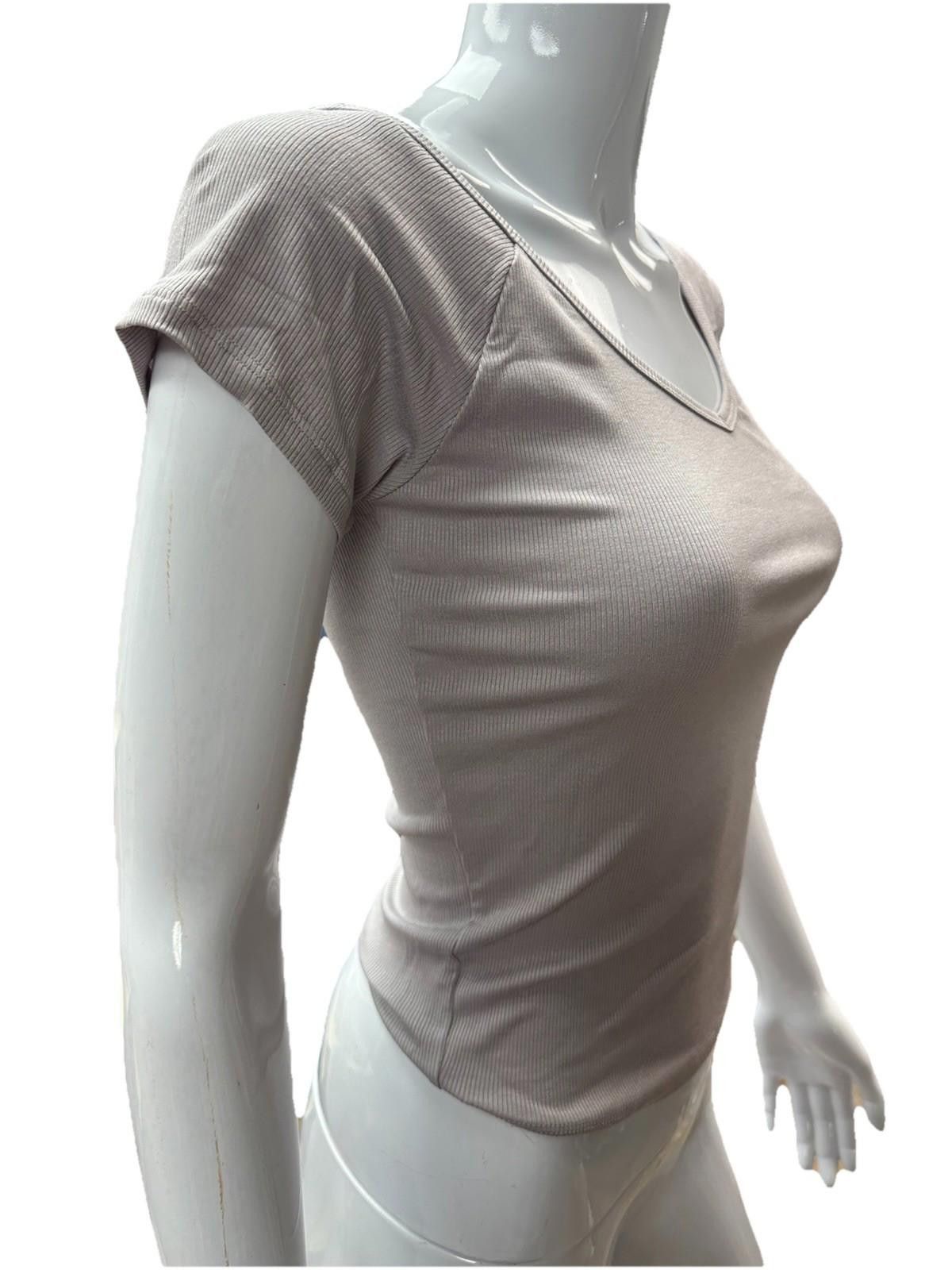 Other Wild Fable Womens Ribbed V-Neck Short Sleeve T-Shirt Gray S Size S / US 4 / IT 40 - 5 Thumbnail
