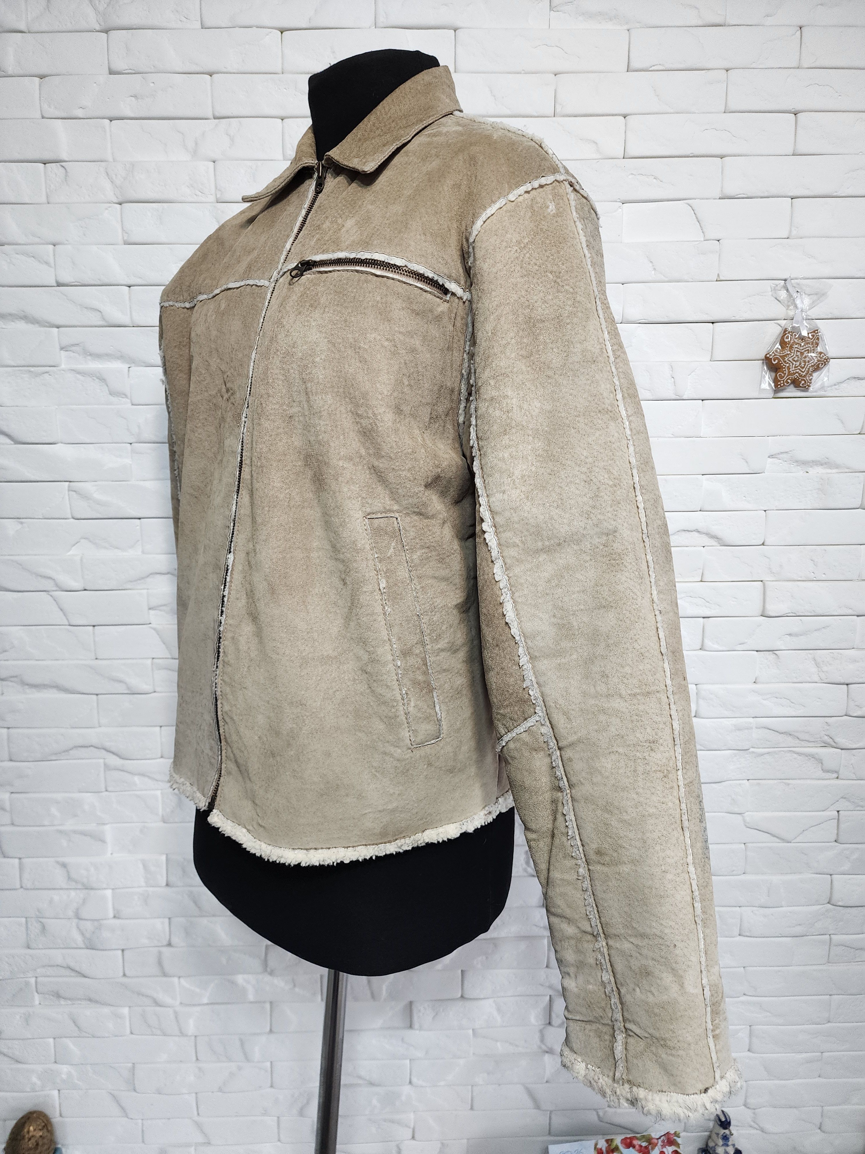 Other Men's Suede Style Jacket: Faux Fur Insulation, Metal Zipper Size US L / EU 52-54 / 3 - 2 Thumbnail