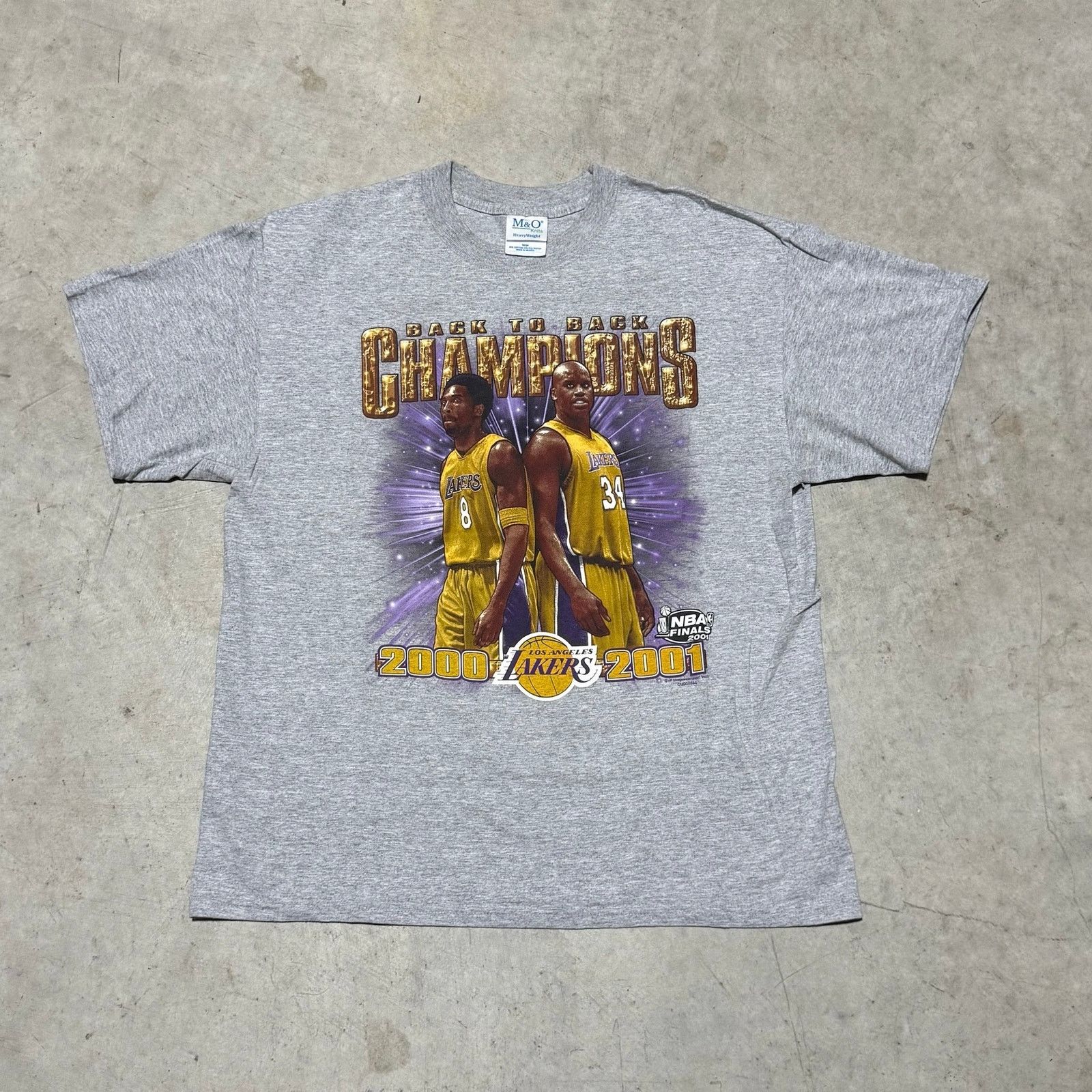 Fruit Of The Loom VINTAGE 2001 Lakers Kobe Bryant Shaq Back to Back Champions Size US L / EU 52-54 / 3 - 1 Thumbnail