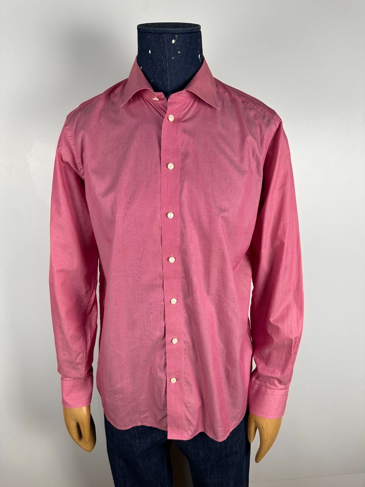 Eton Eton Contemporary Dress Shirt 16 -41 Pink Cotton Long Sleeve Size US L / EU 52-54 / 3 - 1 Thumbnail