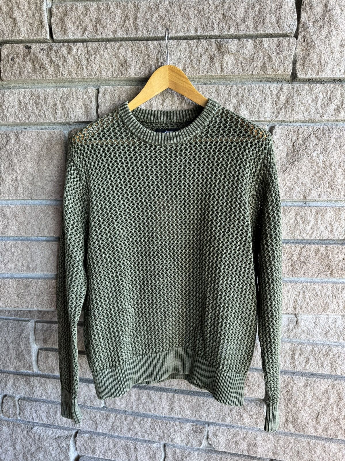 Stussy Stüssy Dyed Goods Loose Gauge Knit Sweater – Olive Green Size US S / EU 44-46 / 1 - 5 Thumbnail