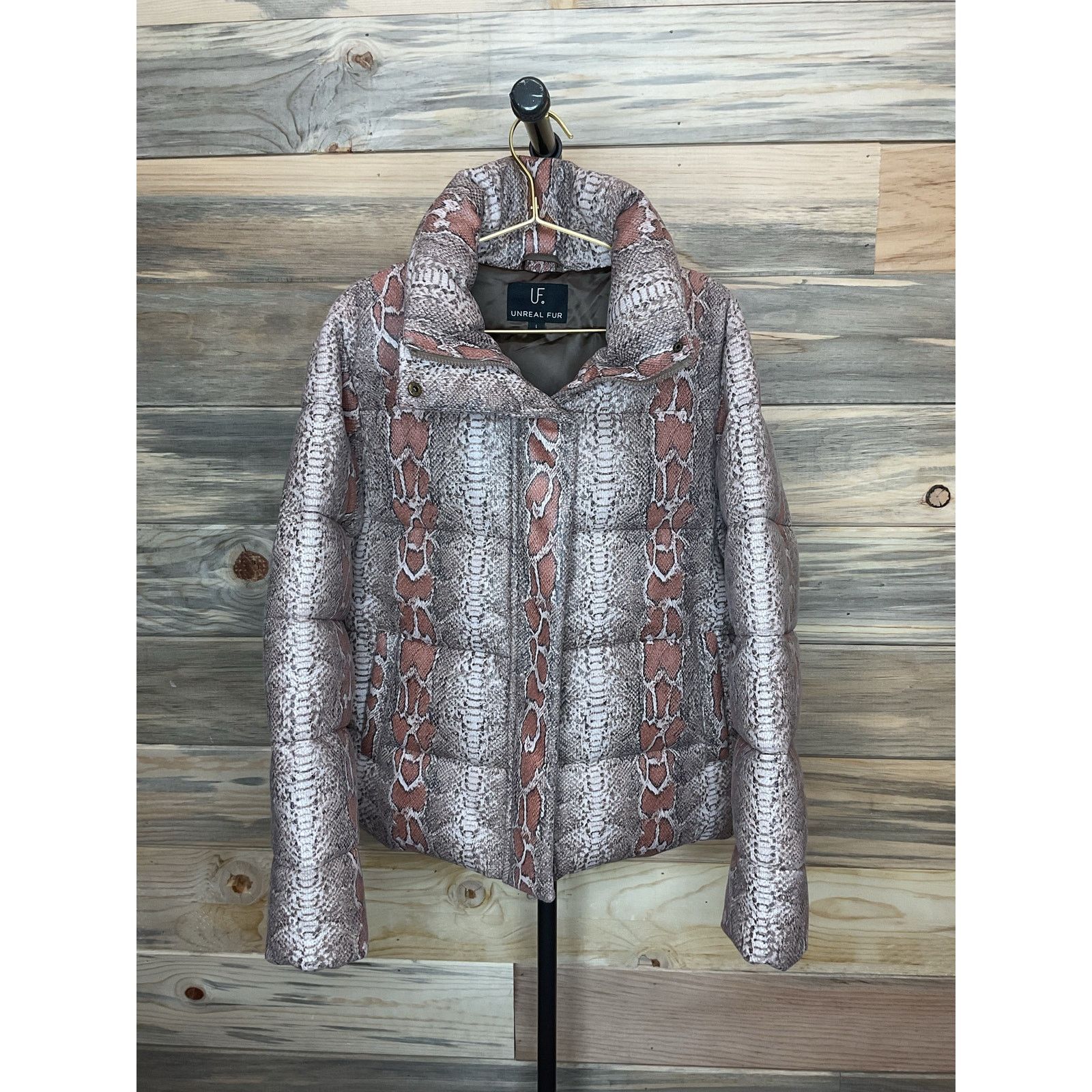 Other Unreal Fur NWOT Python Puffer Jacket Faux Leather Women’s L Size L / US 10 / IT 46 - 5 Thumbnail