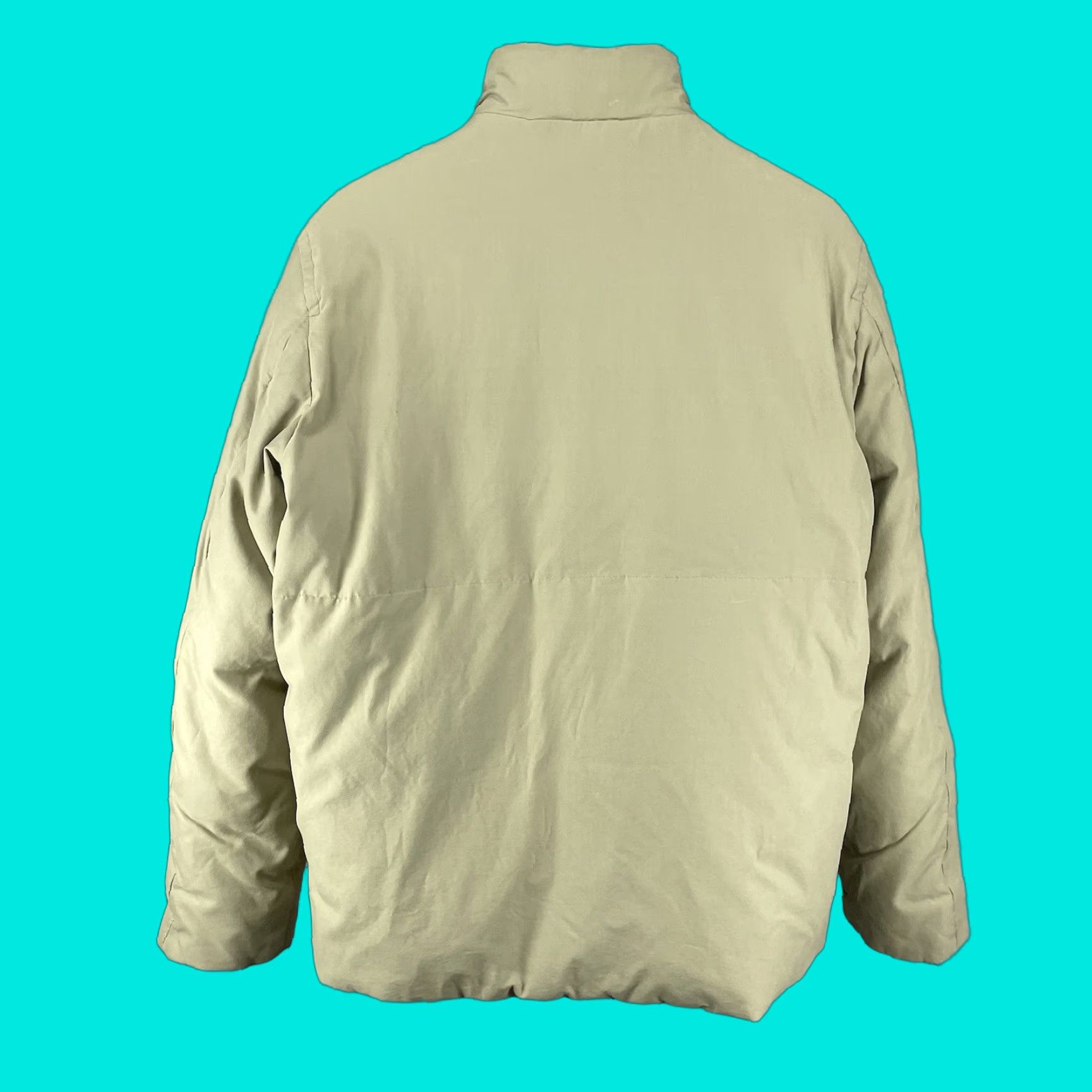 Vintage Structure Khaki Down Filled Cotton Blend Puffy Zip Jacket Knit Cuff Size L Mens Regular Size US L / EU 52-54 / 3 - 1 Thumbnail