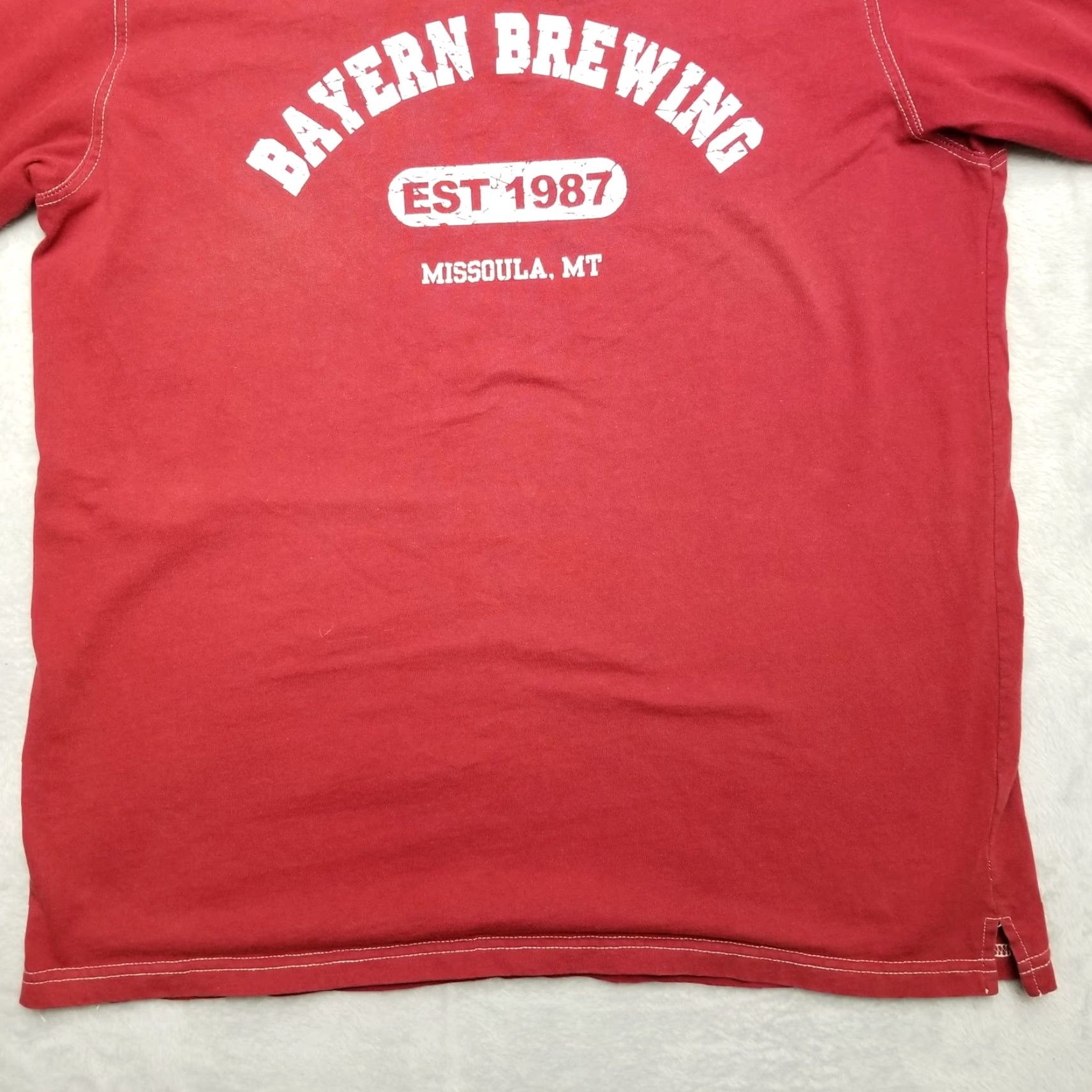 Vintage VINTAGE Bayern Brewing Co Shirt Mens Large Red 100% Cotton Crewneck Missoula TEE Size US L / EU 52-54 / 3 - 3 Thumbnail