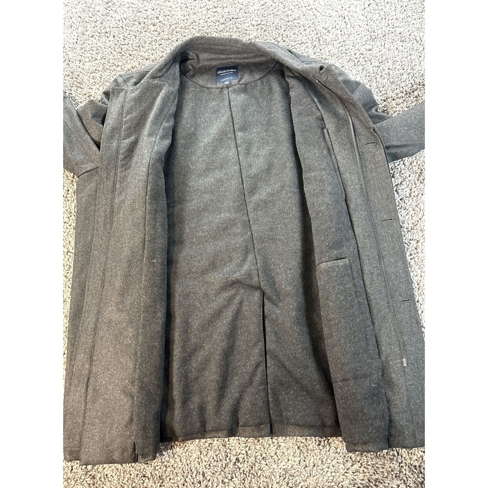 Brooks Brothers Brooks Brothers Brookstorm Mens XL Black Wool Long Coat Loro Piana Storm Overcoat Size US XL / EU 56 / 4 - 6 Thumbnail