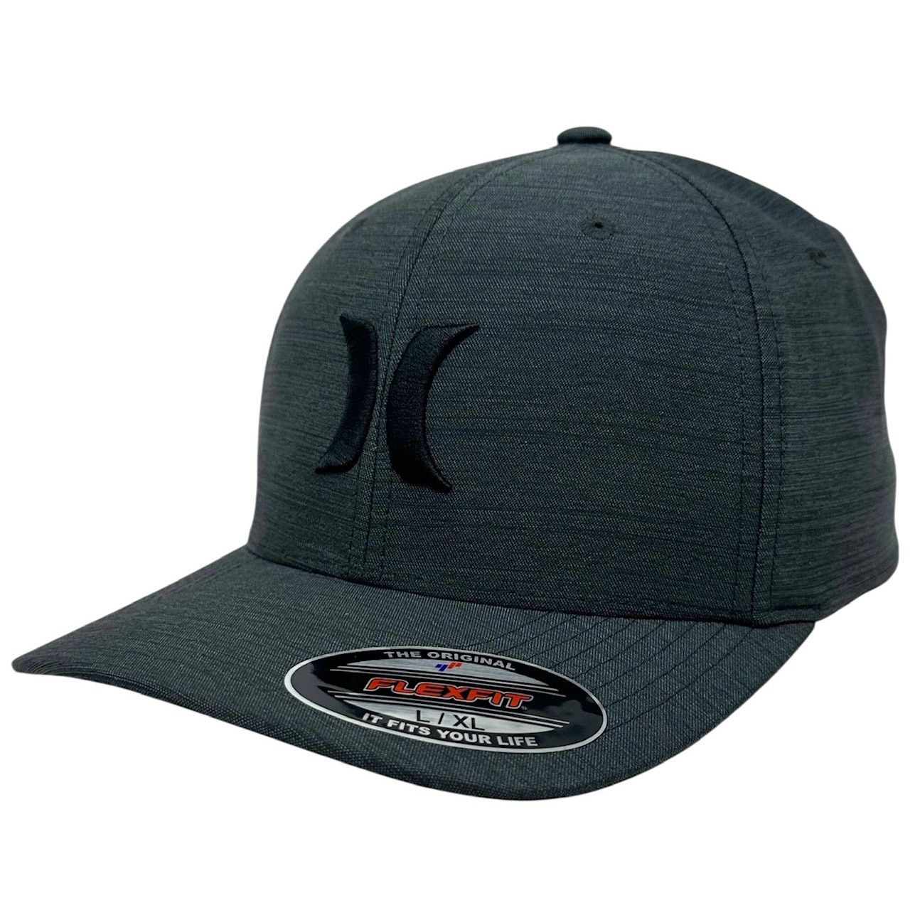 Hurley Hurley Men's Hat Black Heather Texture Flex Fit Cap in L/XL Size ONE SIZE - 1 Thumbnail