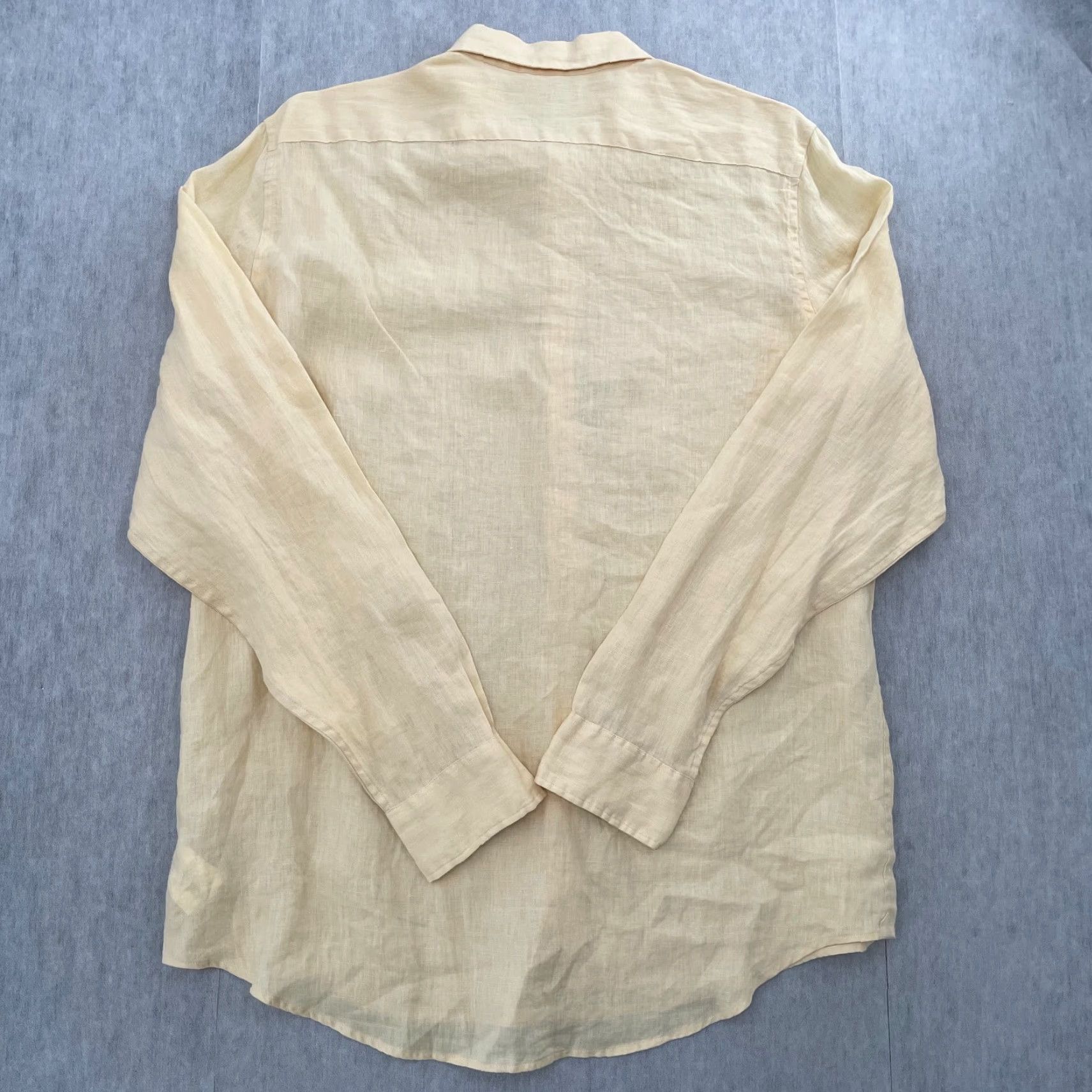 Michael Kors Michael Kors Shirt Mens Large Yellow Plantain Linen Long Sleeve Button-Up 90s Designer? Size US L / EU 52-54 / 3 - 3 Thumbnail