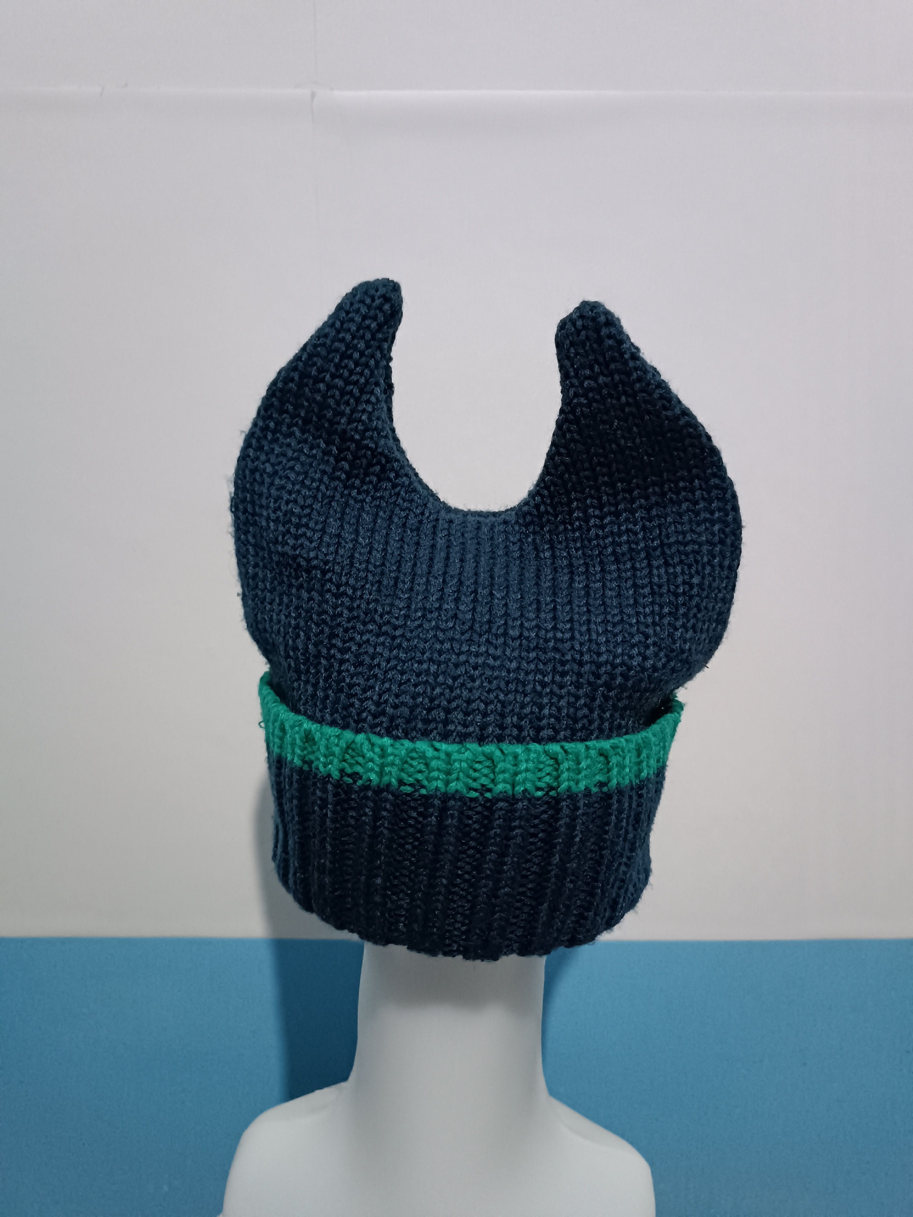 Japanese Brand Unknown Japanese Knitted Bunny Horn Devil Beanie Hats Size ONE SIZE - 4 Thumbnail