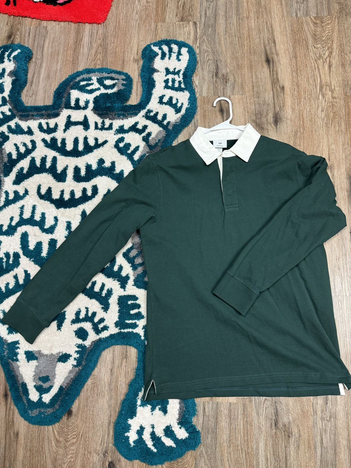 H&M H&M Long Sleeve Polo Green Size US M / EU 48-50 / 2 - 1 Thumbnail