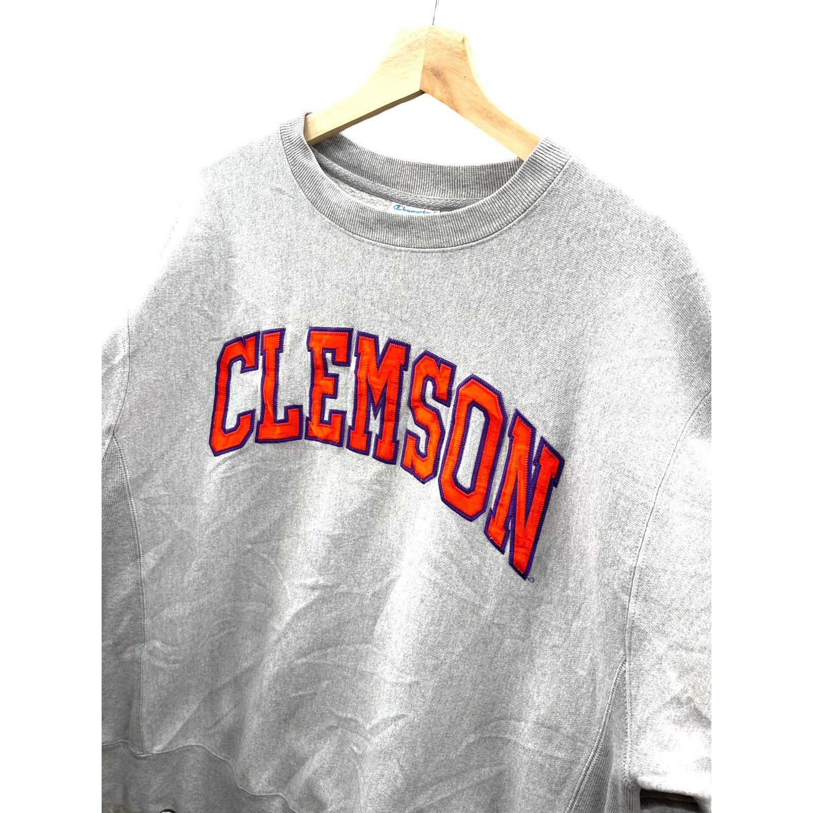 Vintage VTG 90's Champion Reverse Weave Clemson Embroidered Crewneck Size US L / EU 52-54 / 3 - 6 Thumbnail
