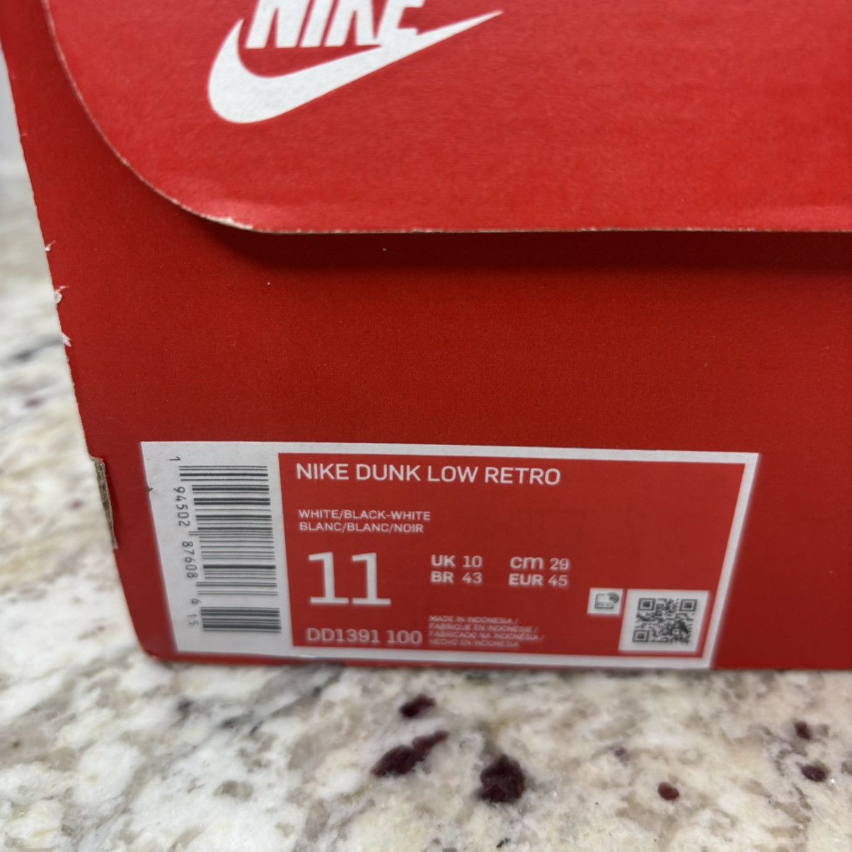 Nike Size 11 - Nike Dunk Low Black White 2023 Clean With Box Size US 11 / EU 44 - 14 Thumbnail