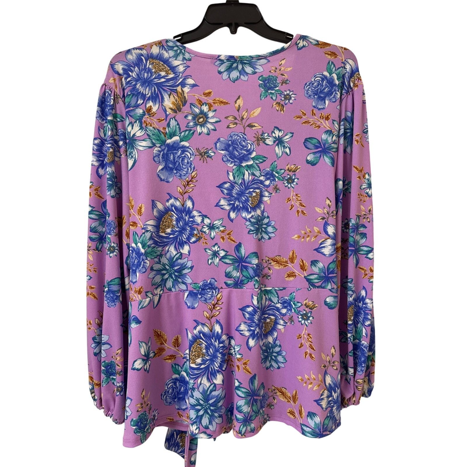 Other NWT Blue Sol Blouse Size 3X Lavender Floral Wrap With Tie Size 3XL / US 20-22 - 2 Thumbnail