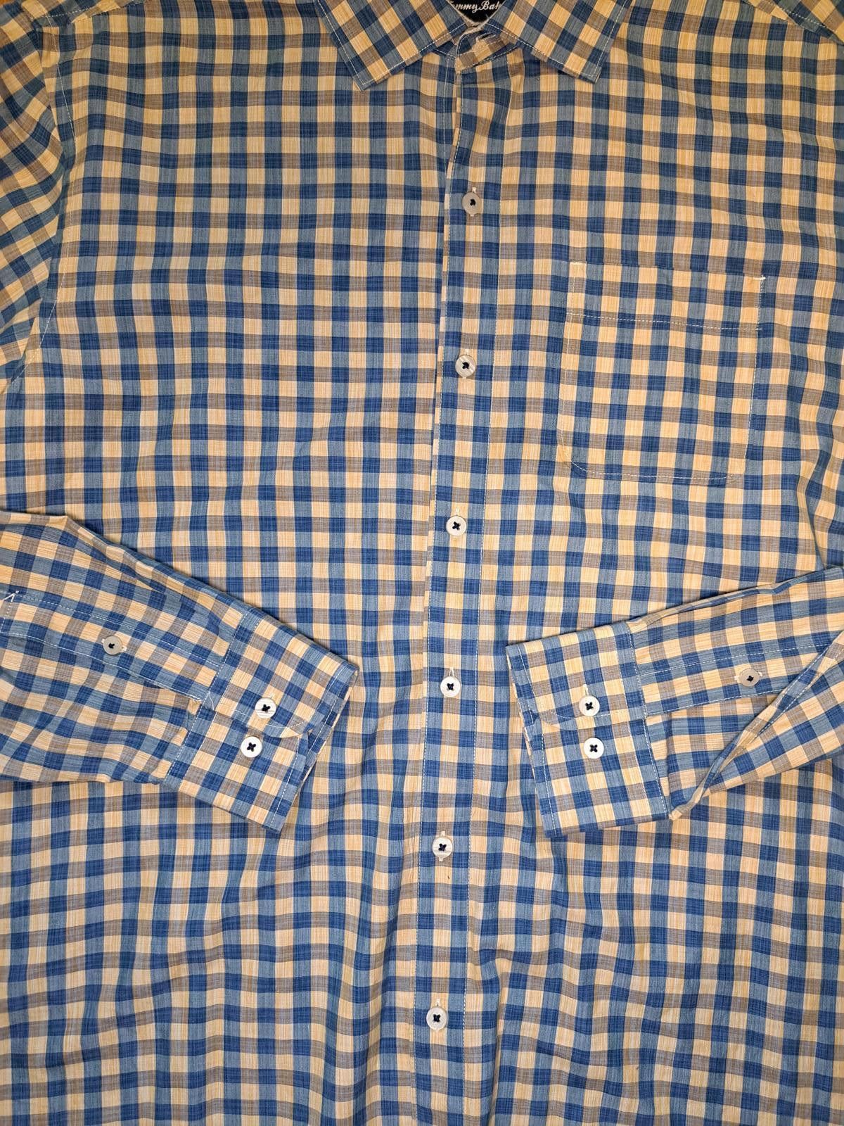 Tommy Bahama Tommy Bahama Dress Shirt Mens Large Yellow Check Silk Cotton Size US L / EU 52-54 / 3 - 7 Thumbnail
