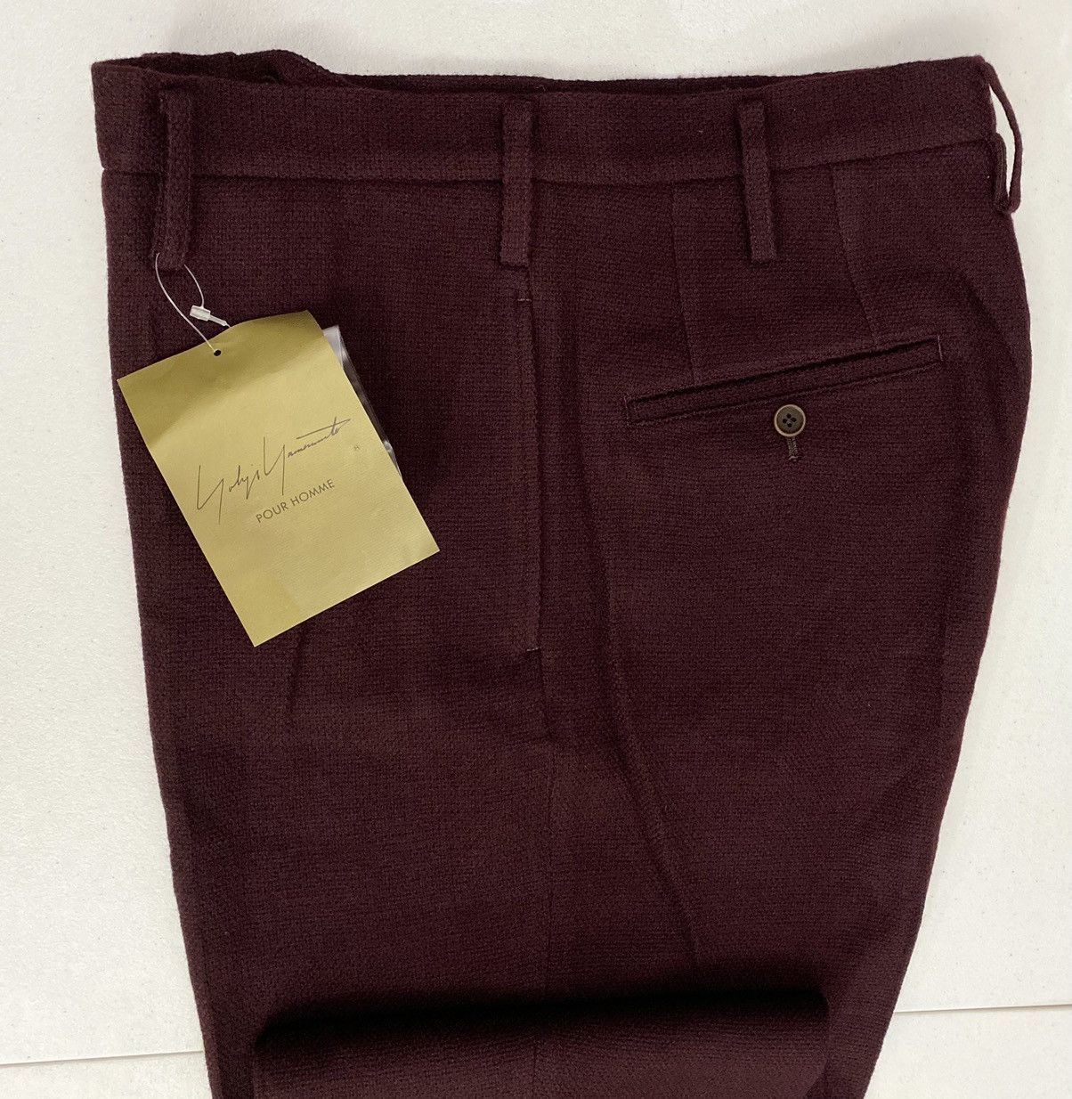Yohji Yamamoto Yohji Yamamoto 🇯🇵 Dark Wine Crepe Wool Knit Trousers 34 NEW Size US 34 / EU 50 - 6 Thumbnail