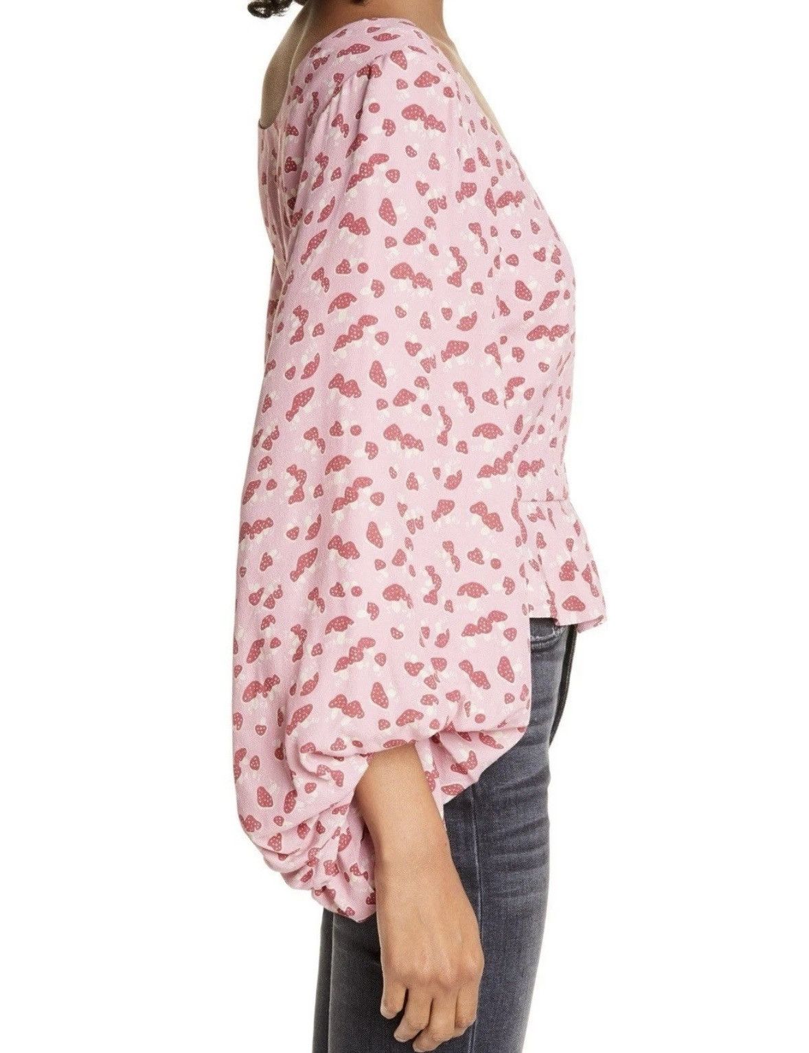 Staud Staud Gisele Mushroom Print Balloon Sleeve Top Size XS / US 0-2 / IT 36-38 - 5 Thumbnail