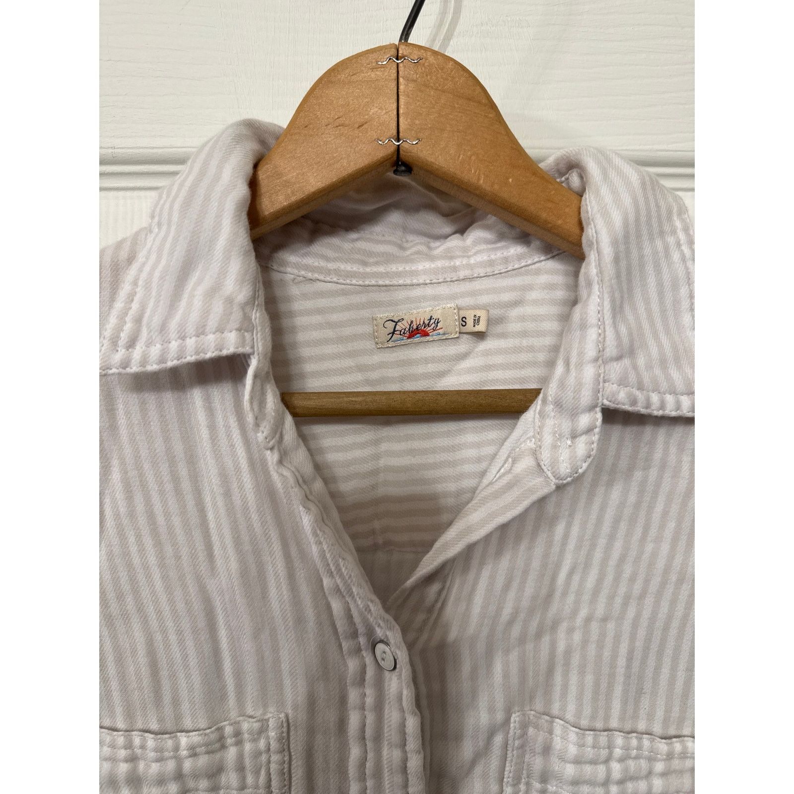 Faherty Faherty Striped Cotton Double-Pocket Gauze Button Down, S Size S / US 4 / IT 40 - 2 Thumbnail