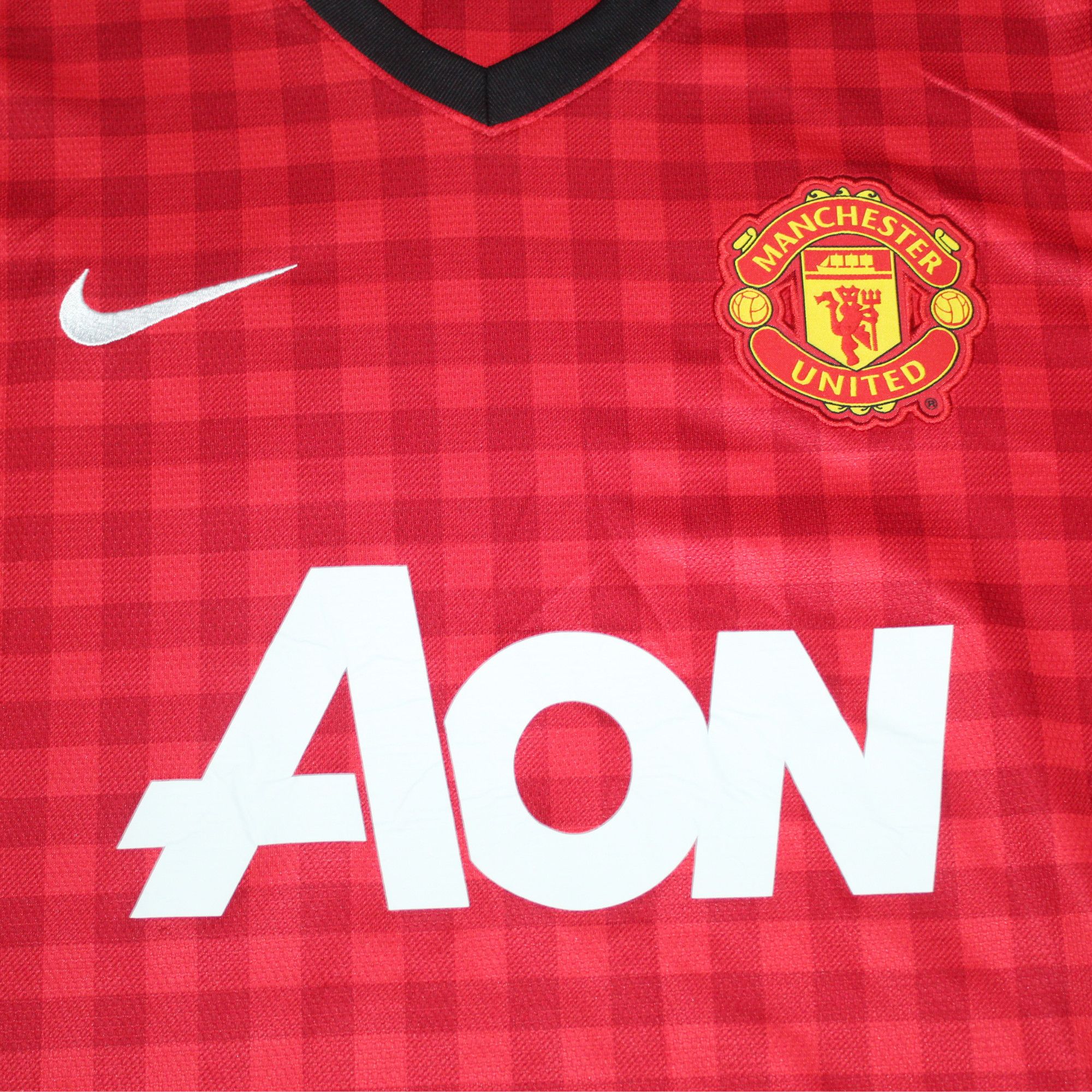 Nike Manchester United 2012/13 Nike Checkered Home Shirt Size US L / EU 52-54 / 3 - 2 Thumbnail
