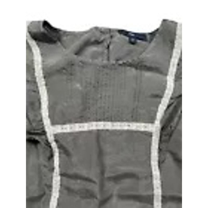 Gap GAP Juniors Dark Gray Silk Shirt with Lacy Accents Medium Size M / US 6-8 / IT 42-44 - 3 Thumbnail