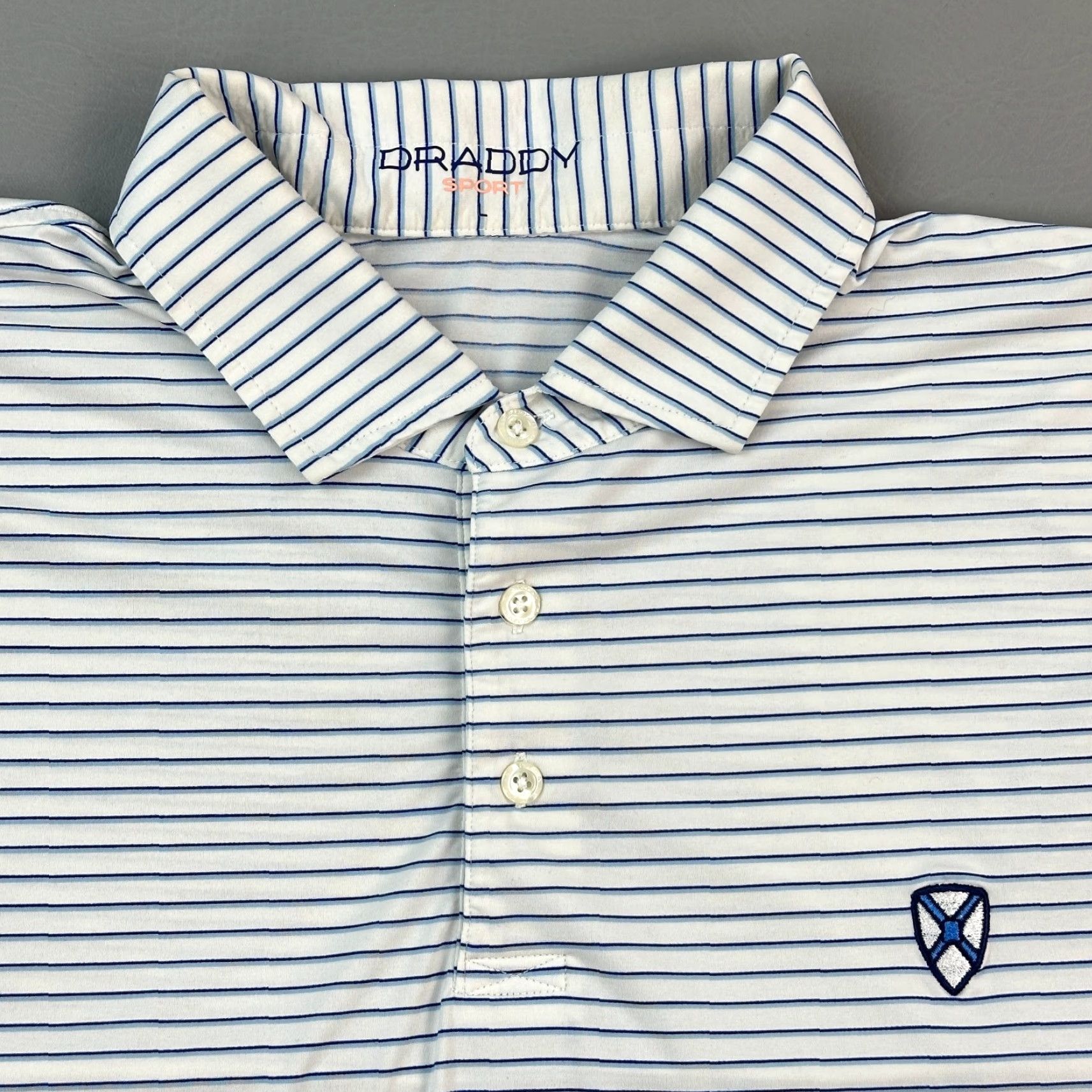 Vintage B Draddy Sport Polo Shirt Mens Large White Stripe Embroidered Logo Golf USA Made Shirt Mens Large White Stripe Logo Embroidered Golf USA Made Size US L / EU 52-54 / 3 - 2 Thumbnail