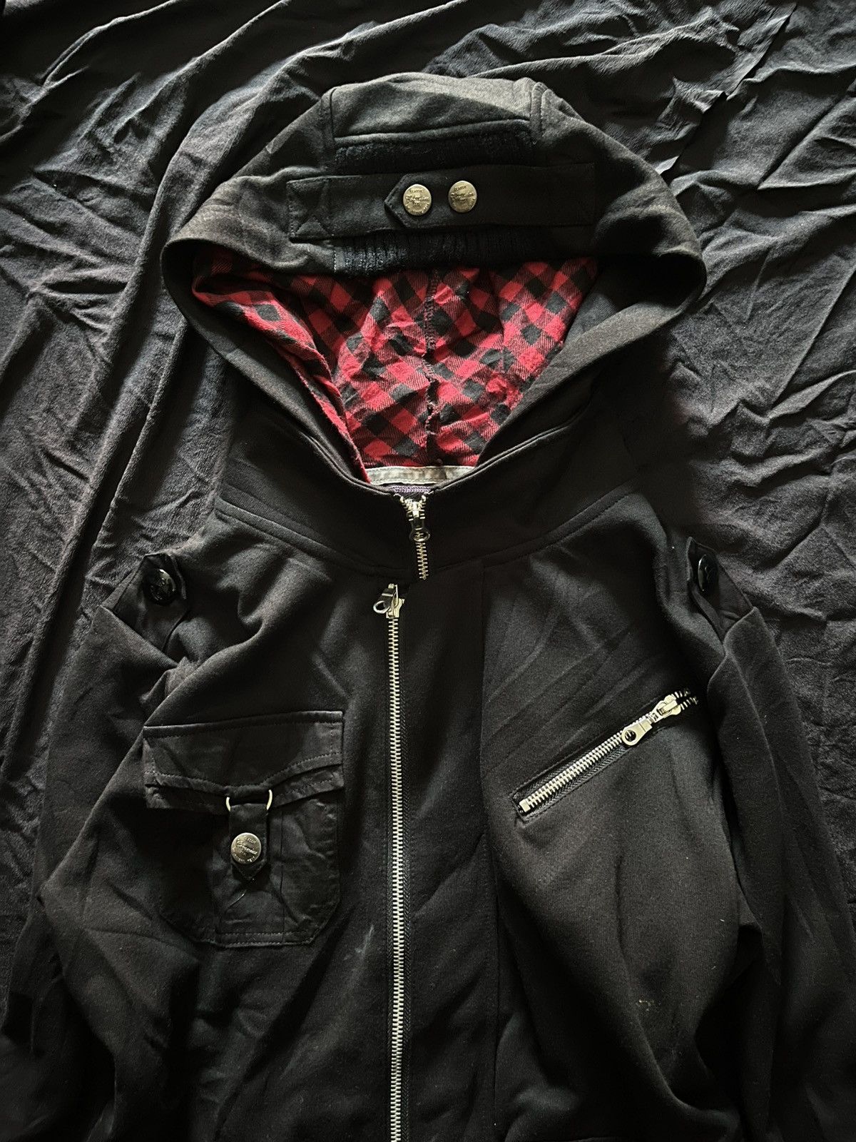 Le Grande Bleu (L.G.B.) Ceronias three layers multi zipper punk hoodie Size US M / EU 48-50 / 2 - 6 Thumbnail