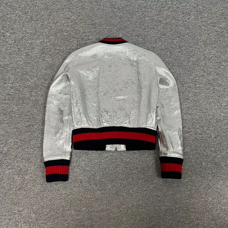 Gucci Gucci Liquid silver bursting crack leather jacket 2502-Next Size US XS / EU 42 / 0 - 2 Thumbnail
