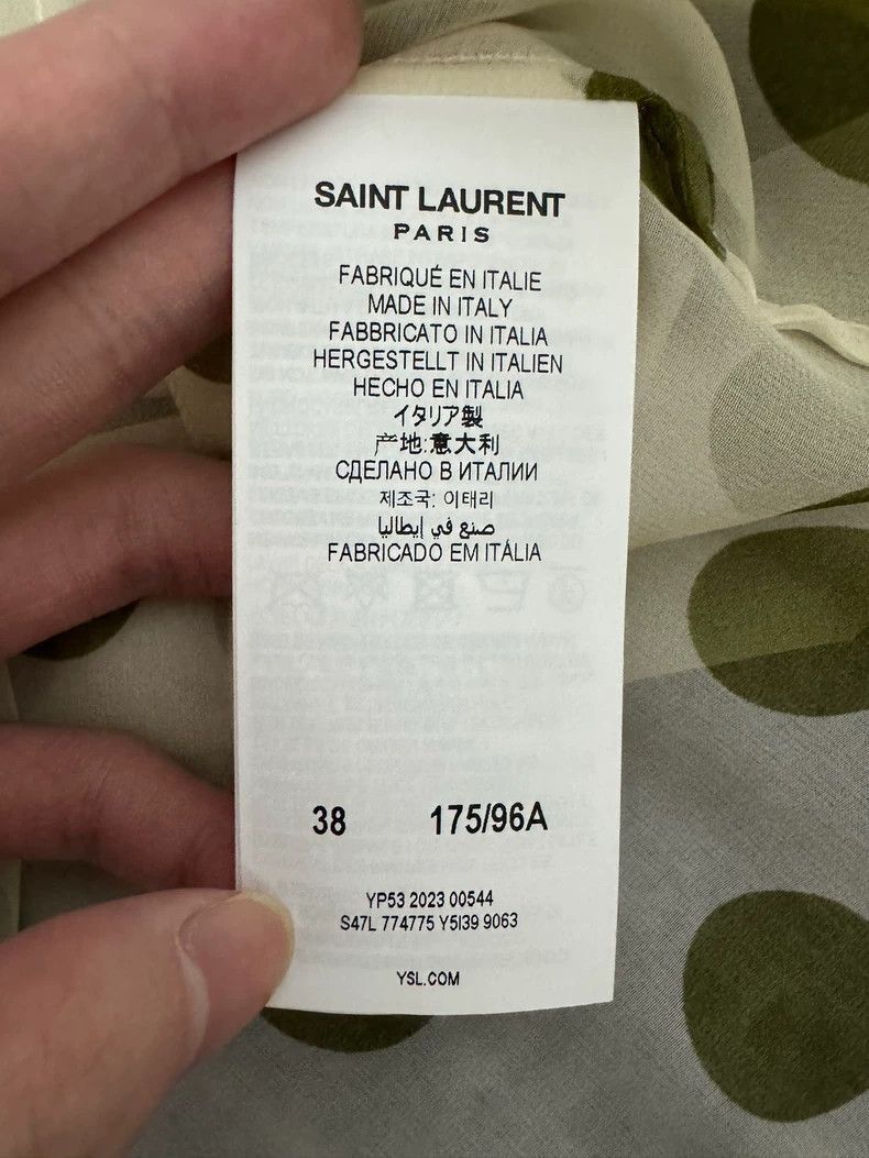 Saint Laurent Paris Saint Laurent Polka Dot Silk Shirt-2505 Size US M / EU 48-50 / 2 - 7 Thumbnail